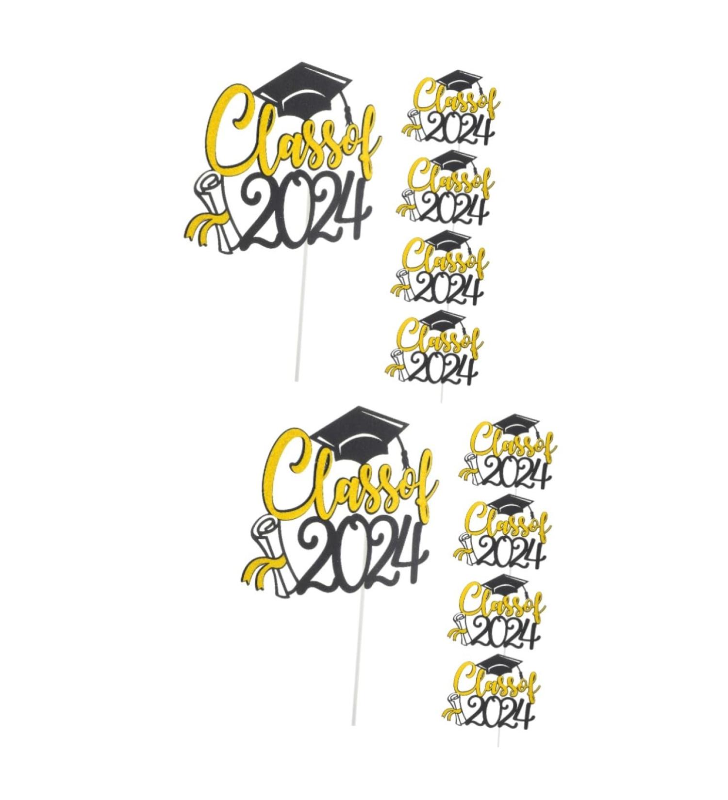 Garneck 10 Sets Cake Insert Cake Decoration Graduation Cake Decors Grad Cupcake Toppers Graduation Cake Toppers Graduation Cupcake Topper Cake Picks Party Supplies Paper Cup Yellowx2pcs 16.00X13.00X0.10CMx2pcs - Buy Online on GoSupps.com