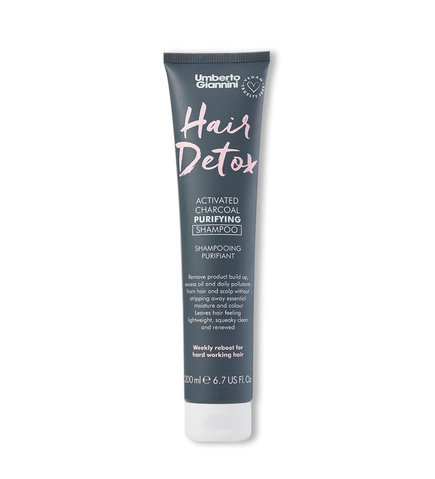 Umberto Giannini Hair Detox Purifying Shampoo with Activated Charcoal Weekly Anti-Pollution Treatment for Hair and Scalp 200 ml (1 pc) - Buy Online on GoSupps.com