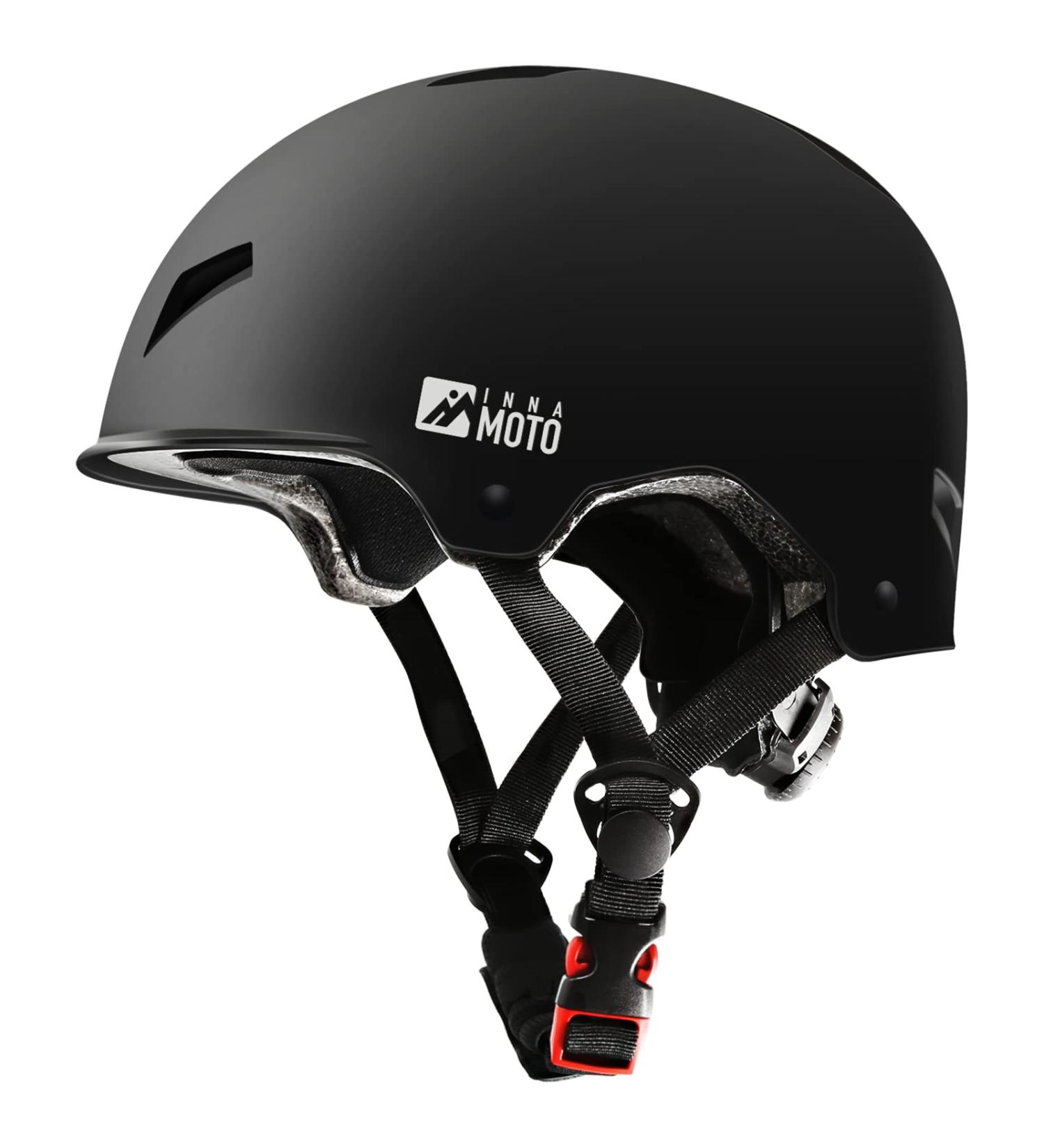 INNAMOTO Adults & Kids Bike Helmets | Adjustable Helmets for Men, Women, Boys & Girls | Suitable for Skateboard, Scooter & Cycling | Medium 54-58cm / 21.2 -22.8 | Black - Buy Online on GoSupps.com