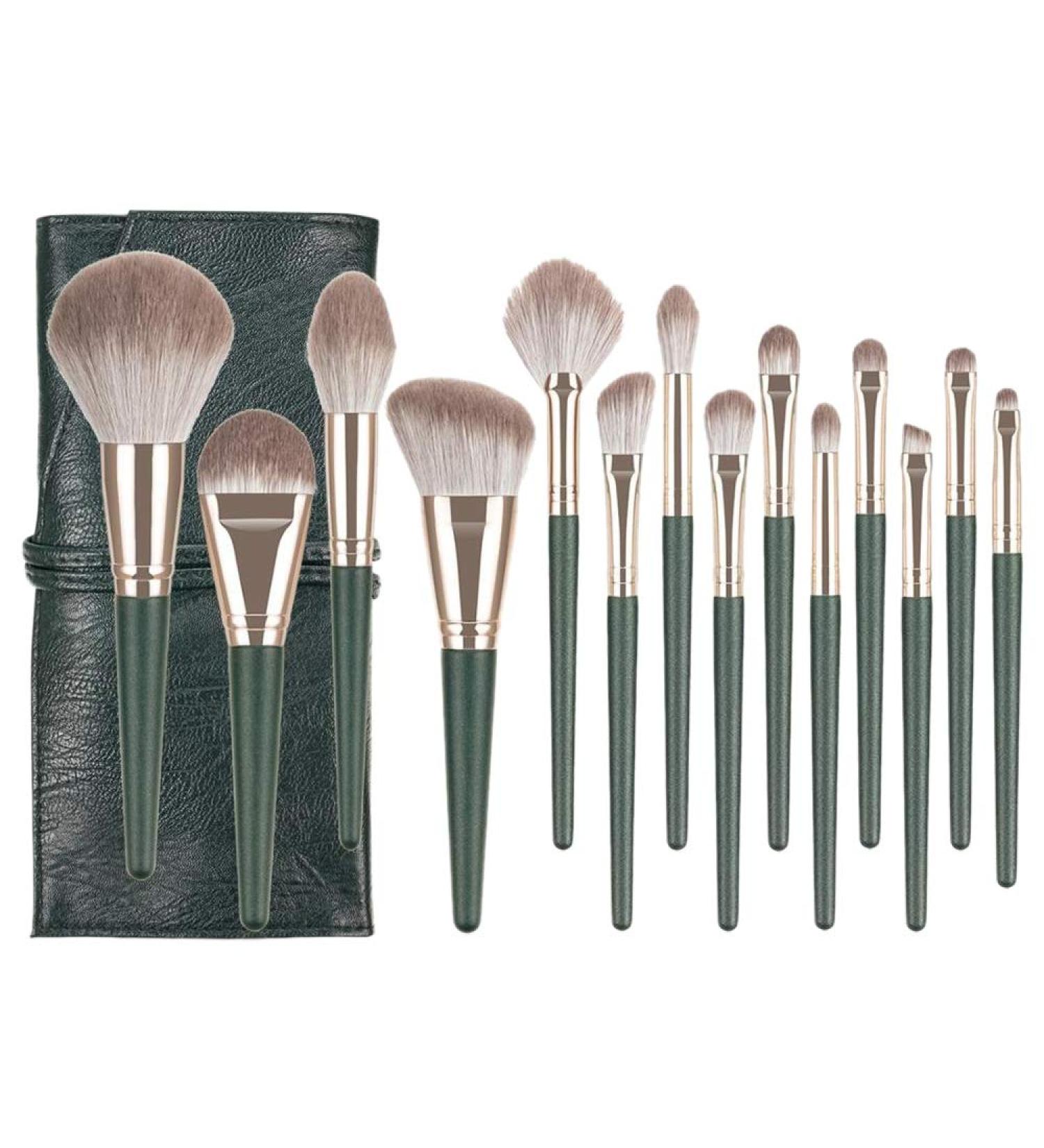 RIYAN 14 Makeup Tools Foundation Eyeshadow Concealer Lip Gloss Makeup Brushes Makeup Tools with PU Bag - Buy Online on GoSupps.com