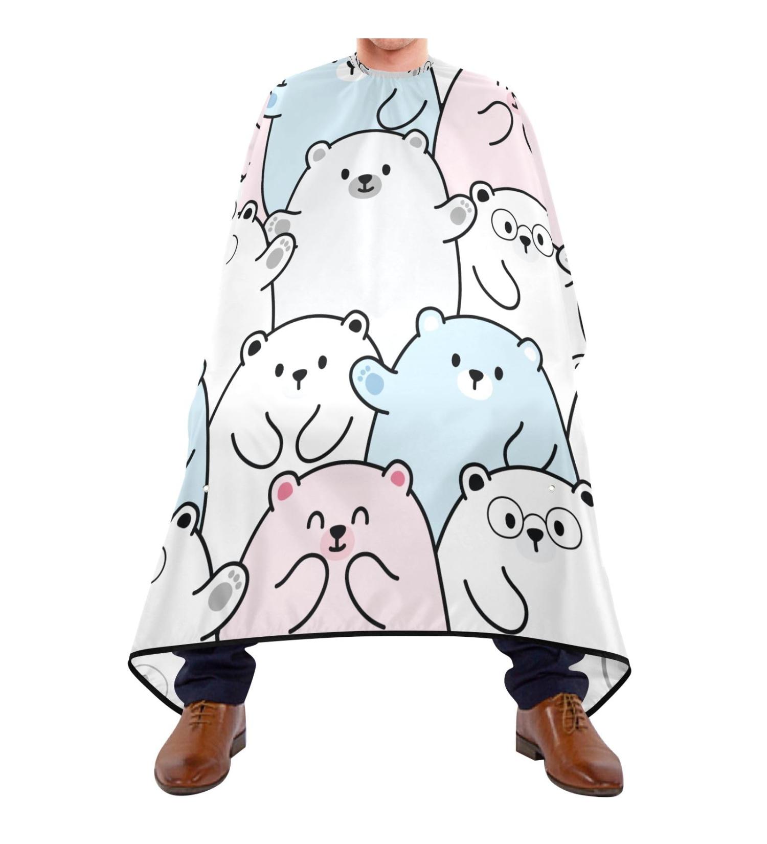 Waterproof Barber Cape - Cartoon Bear & Cheetah Haircut Bib for Men & Women | Unisex Hair Cutting Cape - Buy Online on GoSupps.com