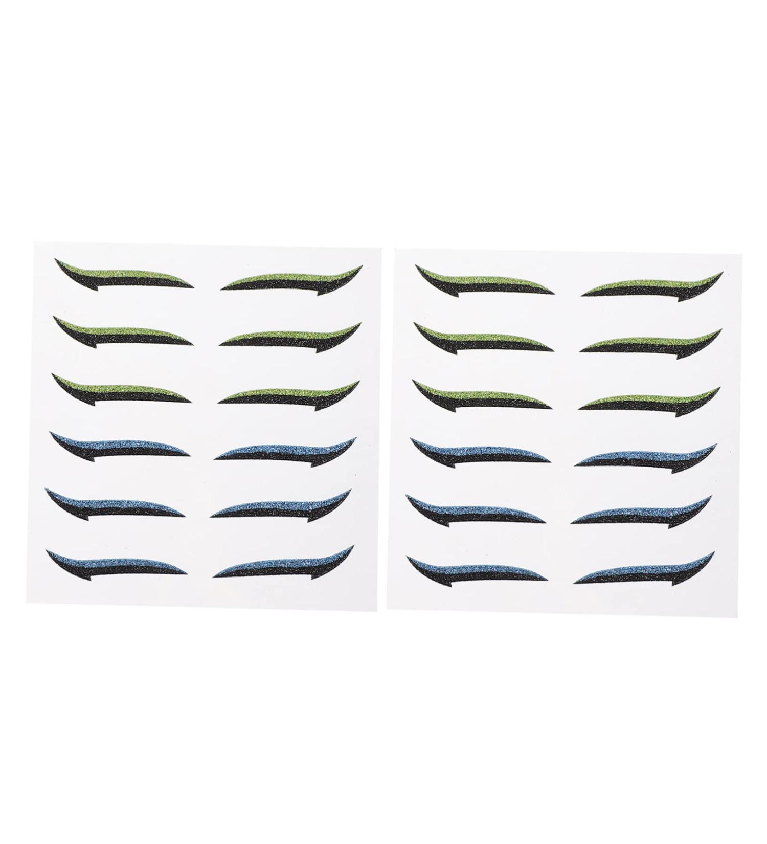 NOLITOY 12 Pairs Glitter Eyeliner Makeup Stickers Green Tape Double Eyelid Strips Skin Patch Flash Miss - Buy Online on GoSupps.com