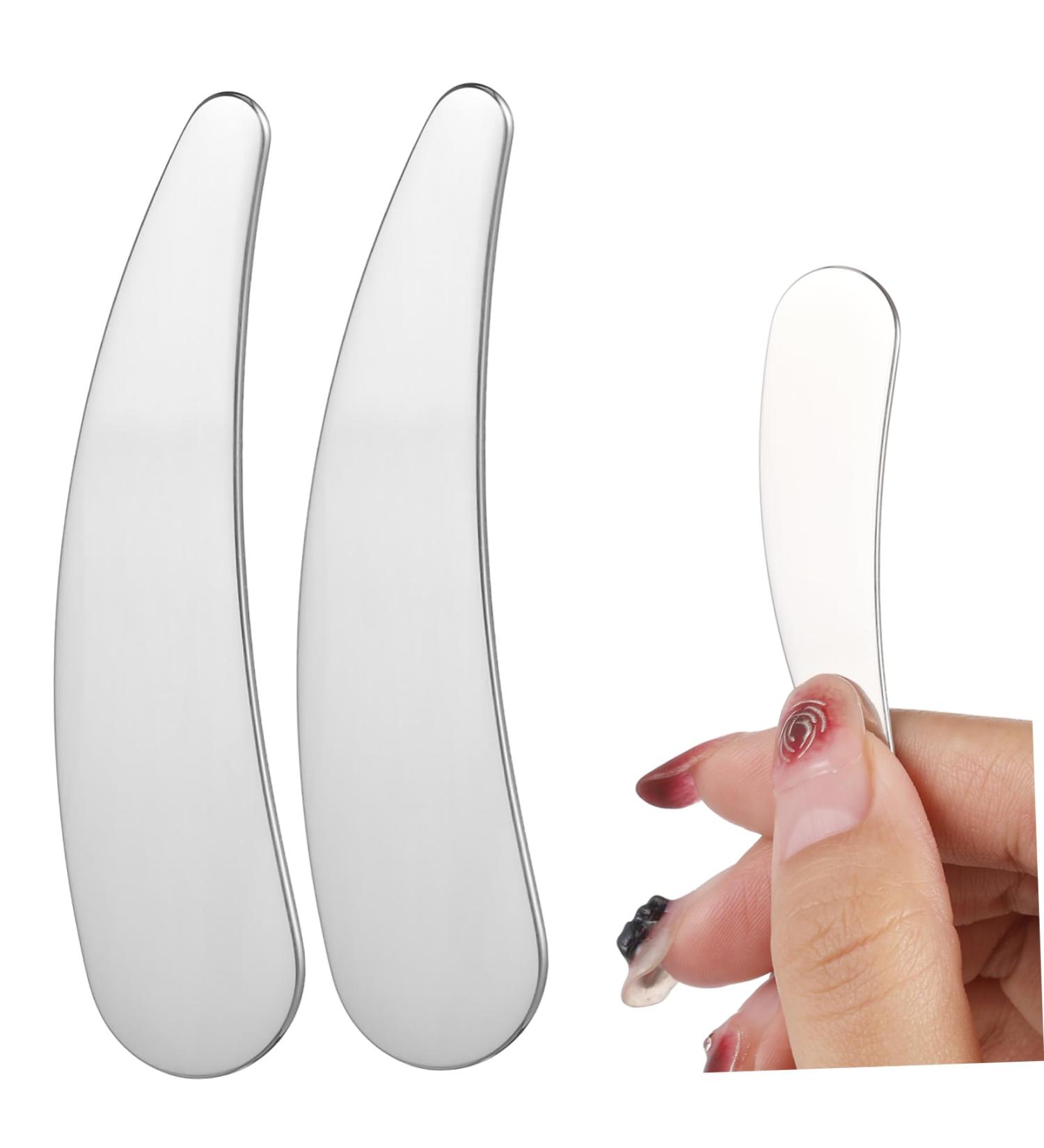 PAMINGONO 2pcs Cosmetic Spatula Cosmetics Spatula Skincare Spatula Makeup Spatula Mask Spoon Stainless Steel - Buy Online on GoSupps.com