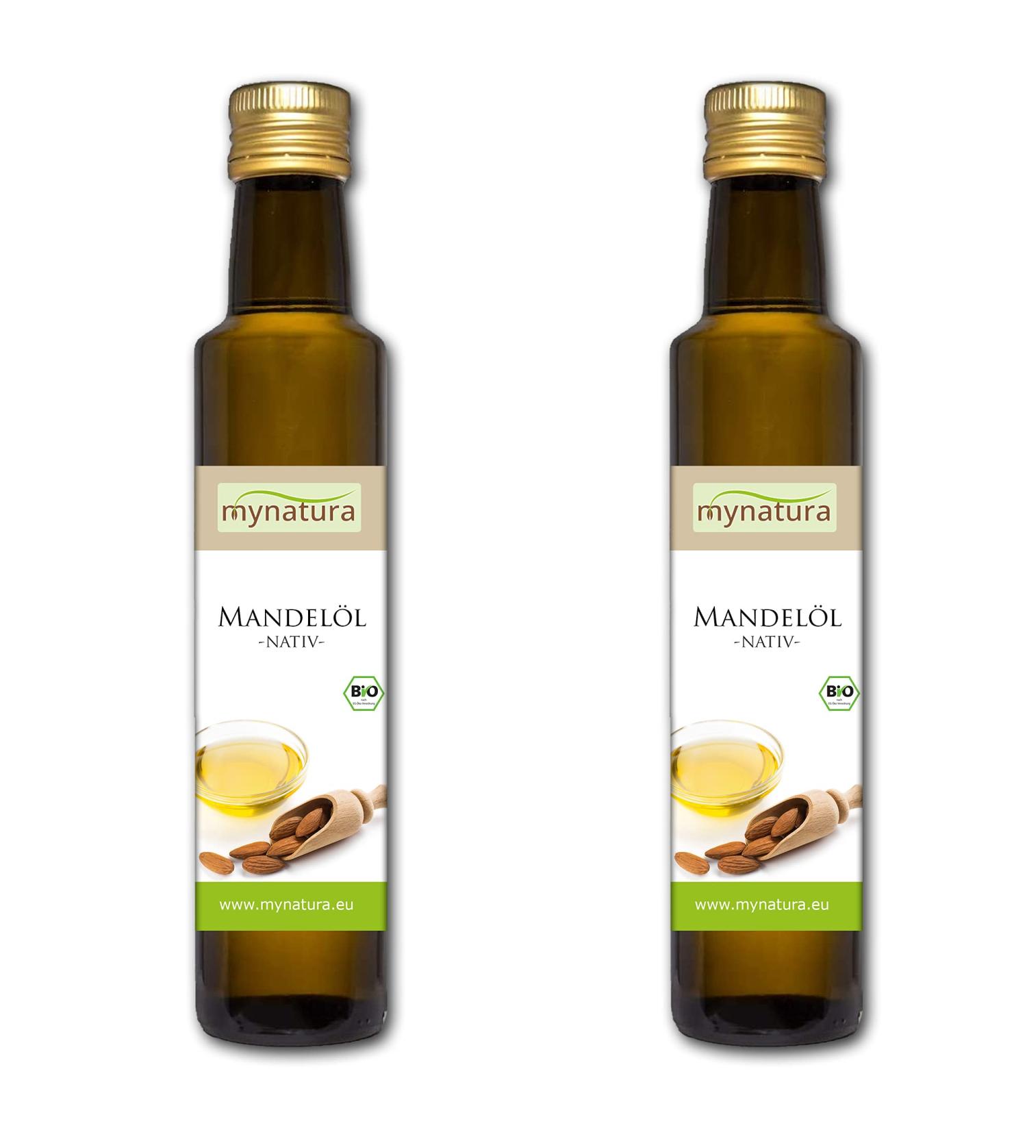  mynatura Mynatura Organic Almond Oil - 2 x 250 ml - Nativ - Cold Pressed - Raw Food Quality - Rich in Vitamins - Skin Care - Vegan - Natural Cosmetics - DE- KO-45 - 250ml (2 x 250ml) - Buy Online on GoSupps.com