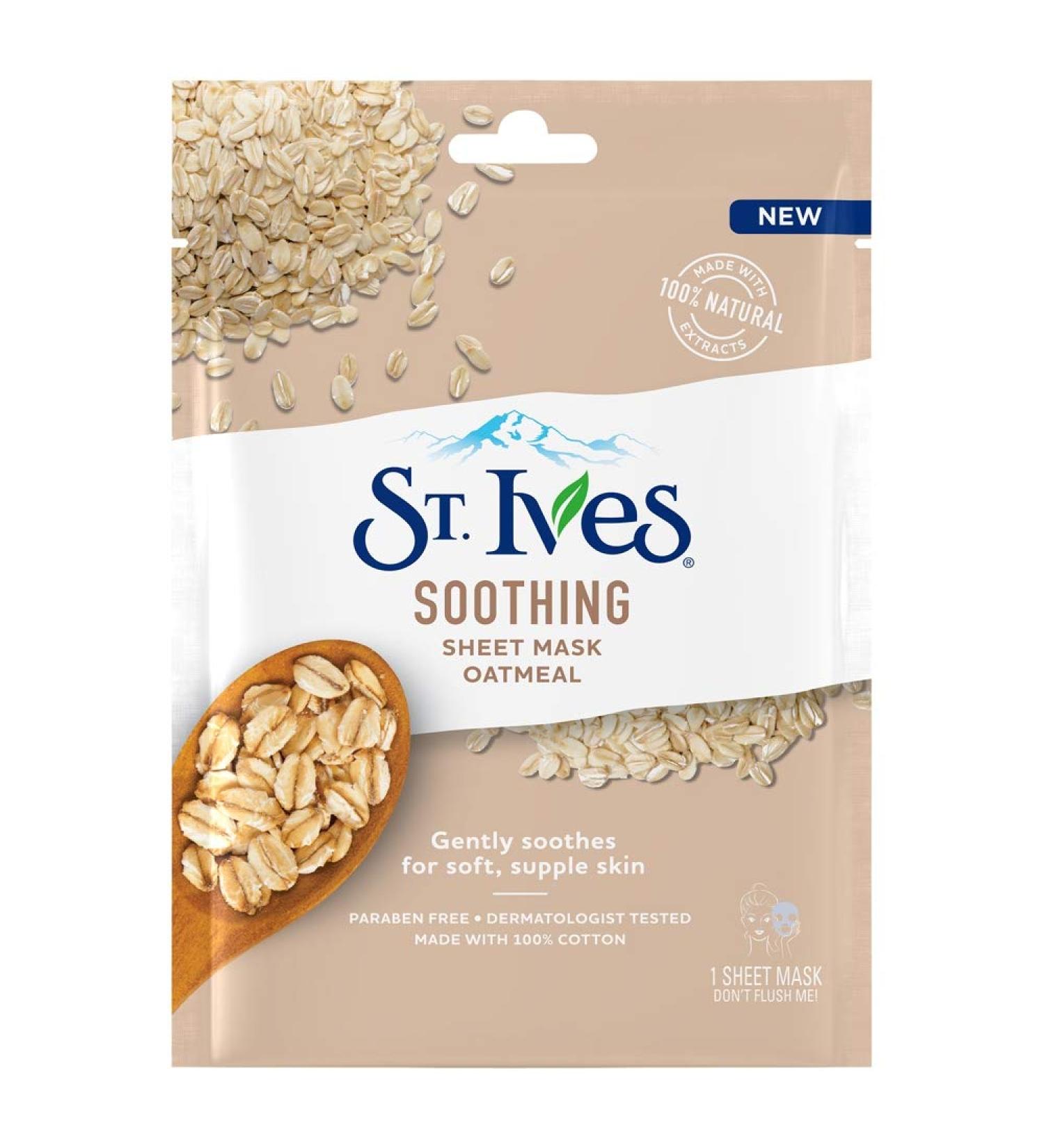 St. Ives Skin Care Sheet Mask Sooth Oatmeal 1 ct Pack of 40