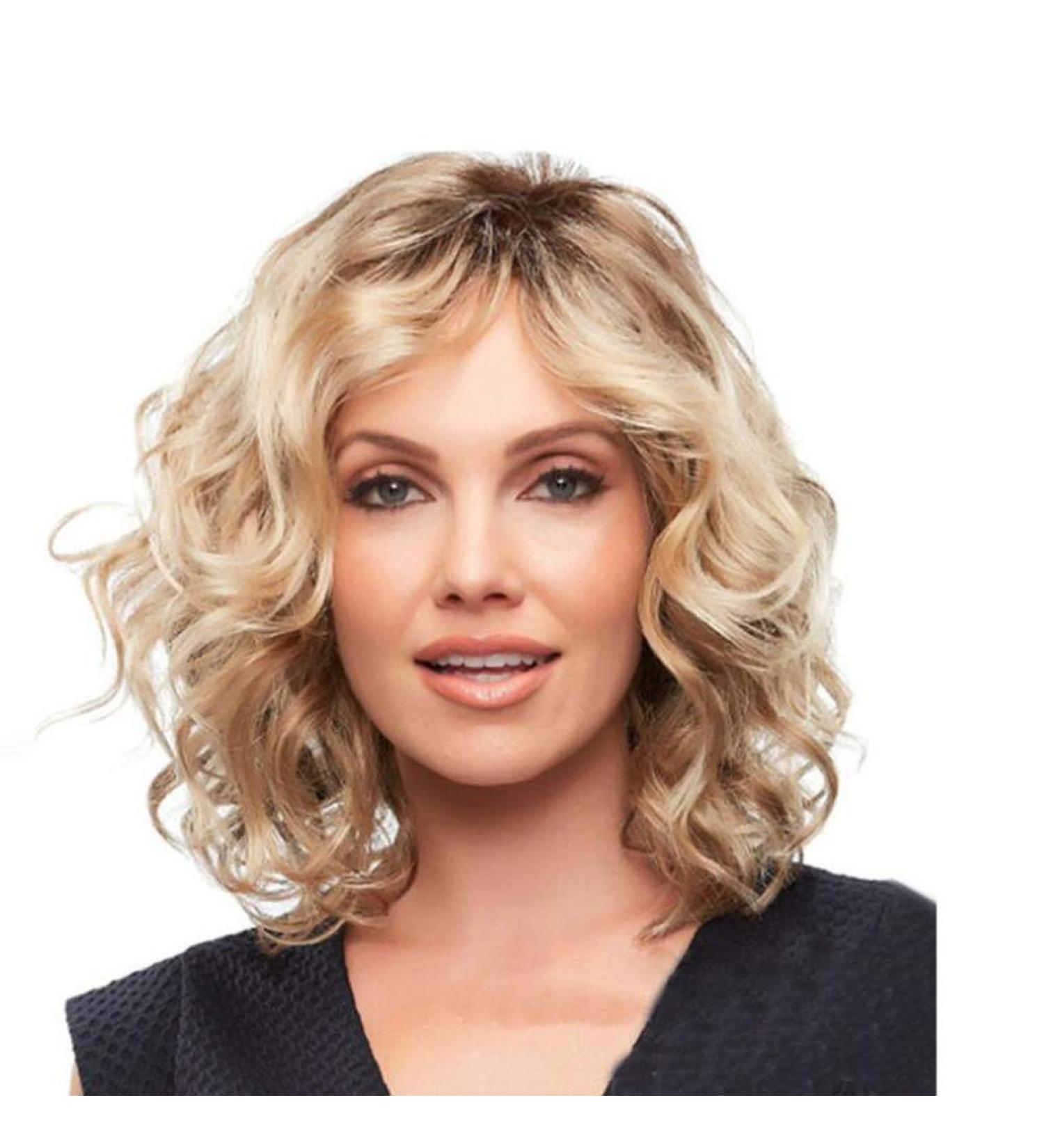 Synthetic Wig Wavy Wavy Wig Blonde Blonde Blonde Synthetic Hair Women Blonde 01