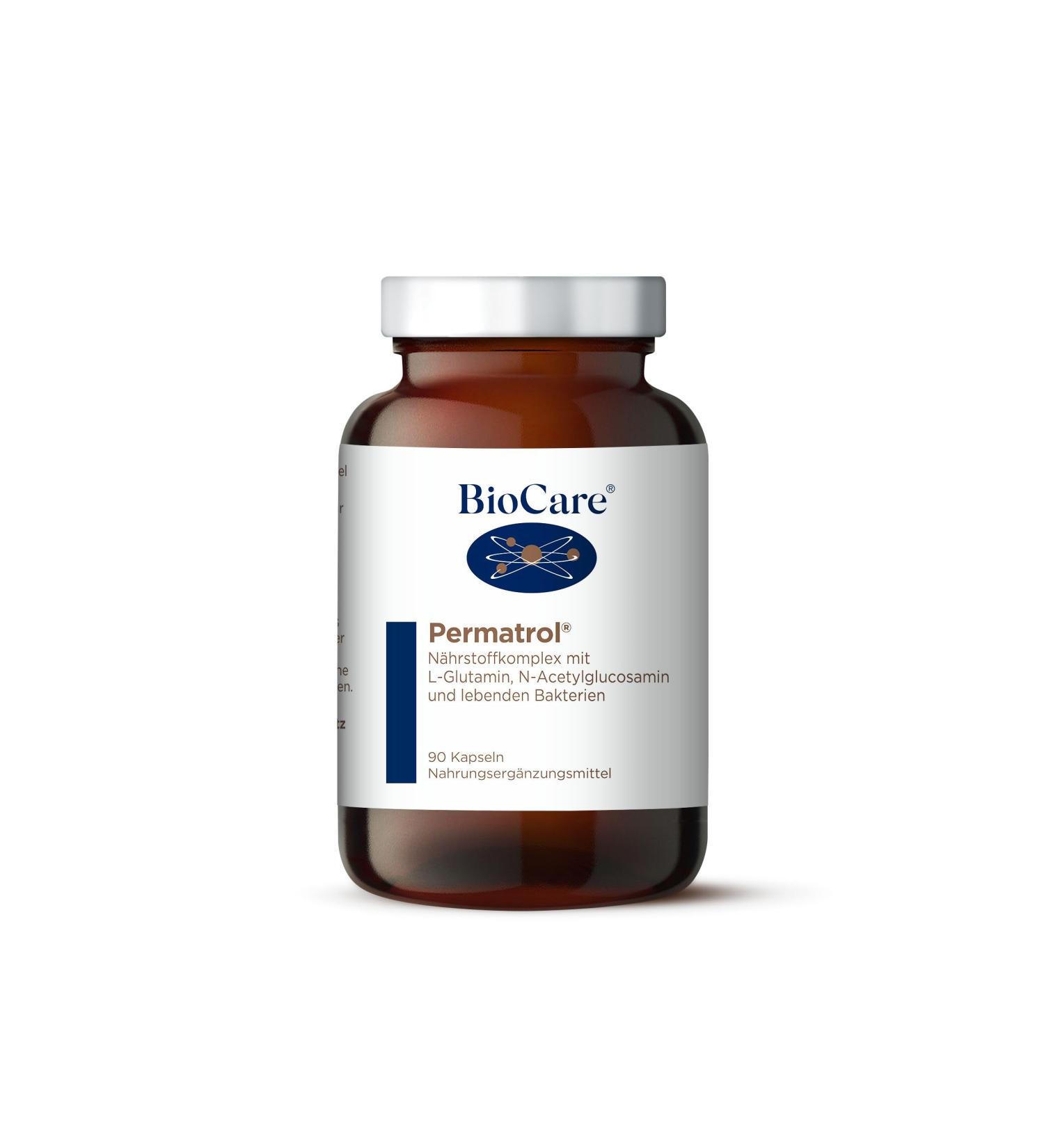 BioCare Permatrol - Nutrient Complex with L-Glutamine N-Acetylglucosamine & Live Bacteria | 90 Capsules Dietary Supplement for Gut Health - Buy Online on GoSupps.com