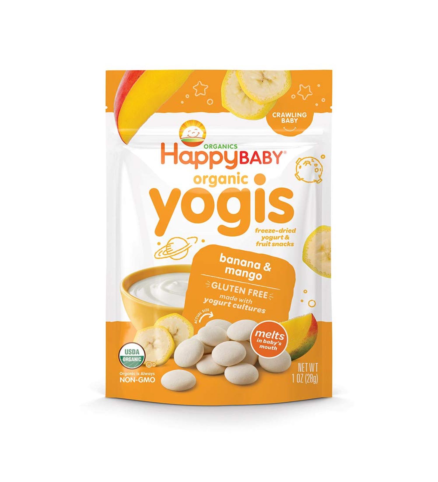 Happy Family Organics Organic Yogis Banana & Mango Freeze-Dried Yogurt & Fruit Snacks 1 oz - Healthy Snack for Kids - Buy Online on GoSupps.com