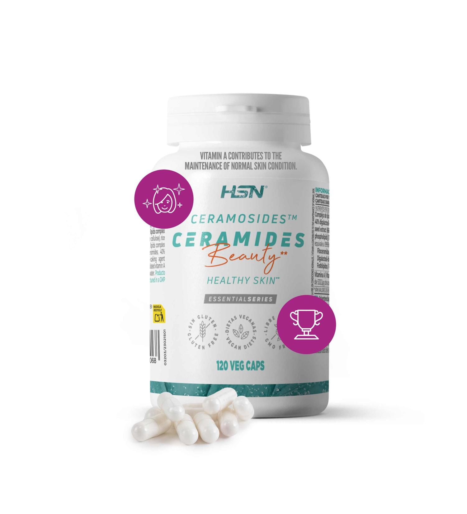  HSN HSN Plant Ceramides 30 mg | 120 Vegetable Capsules | Raw material: ceramides | 50% phytoceramides 40% DGDG 10% - Buy Online on GoSupps.com