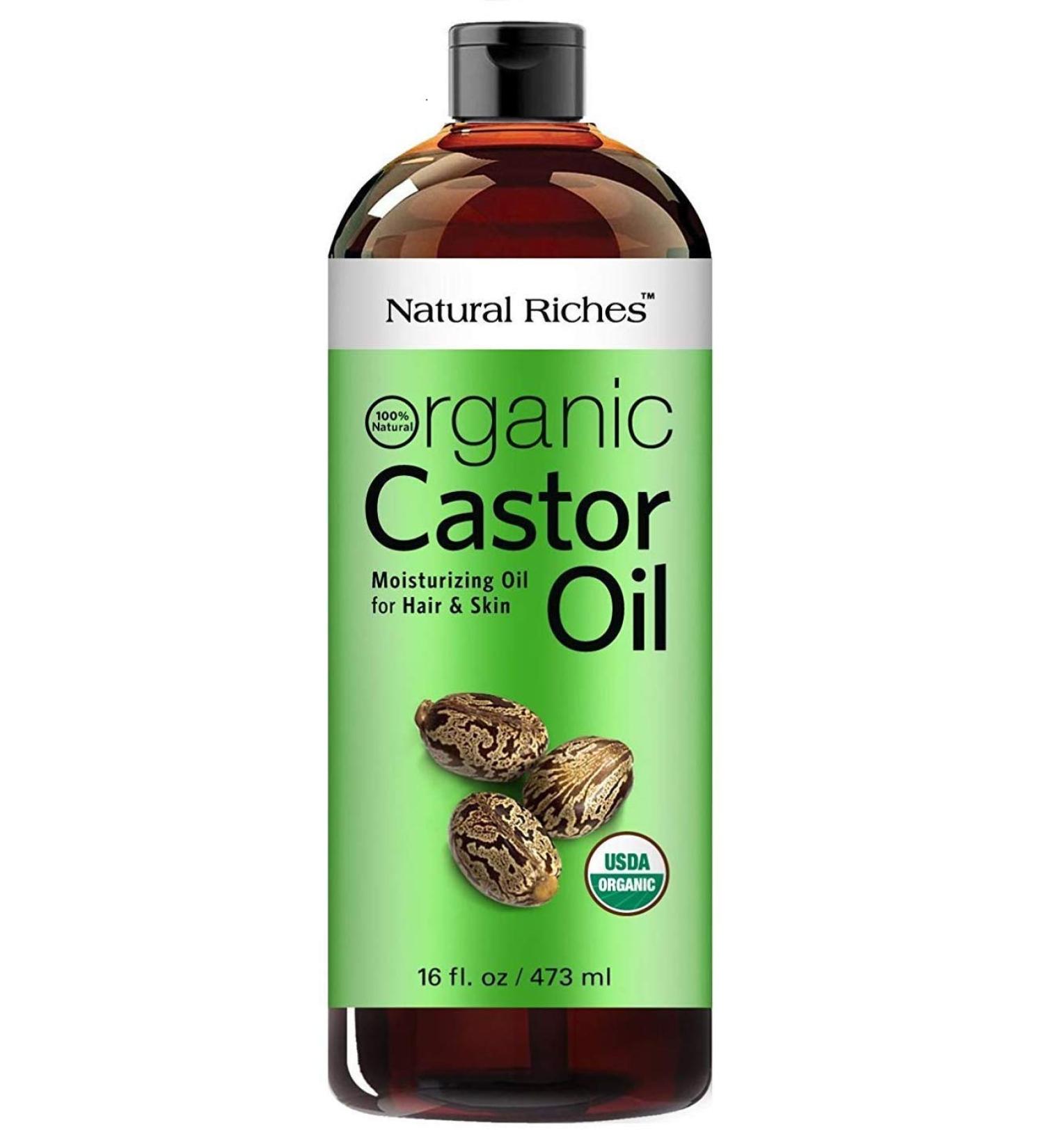 Organic Castor Oil USDA Certified for Hair Growth & Skin Health -16 fl. oz - Buy Online on GoSupps.com
