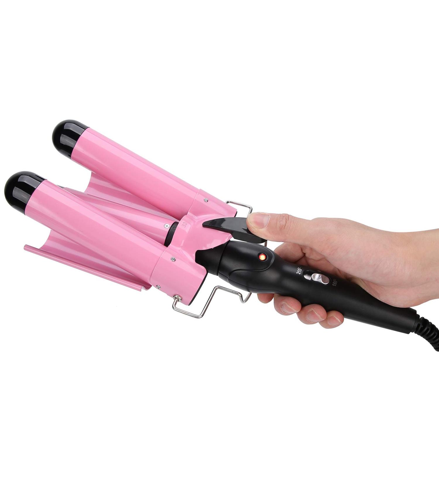 3 Barrel Curling Iron Wand Adjustable Hair Curler Waver Crimper 110V 240V Fast Heating Easy Temperature Adjustment Hair Styling Suitable for Wavy Hairstyles (32mm) - Buy Online on GoSupps.com