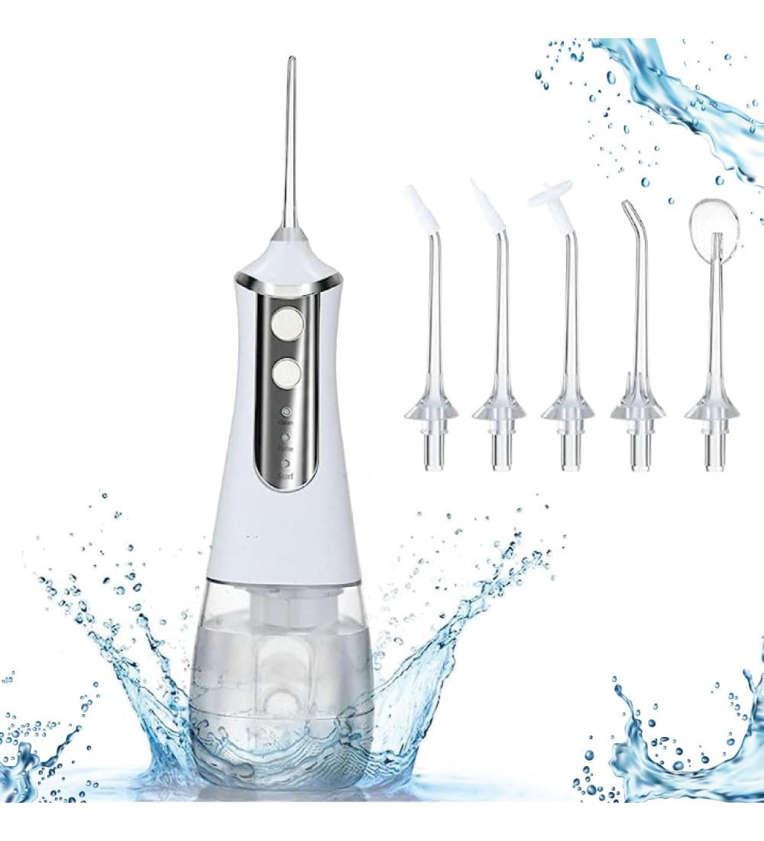 Water Dental Flosser - Cordless Oral Irrigator Portable USB Rechargeable IPX6 Waterproof 3 Gears for Home & Travel - 30 Days Use in 4 Hours - White/Grey - Buy Online on GoSupps.com