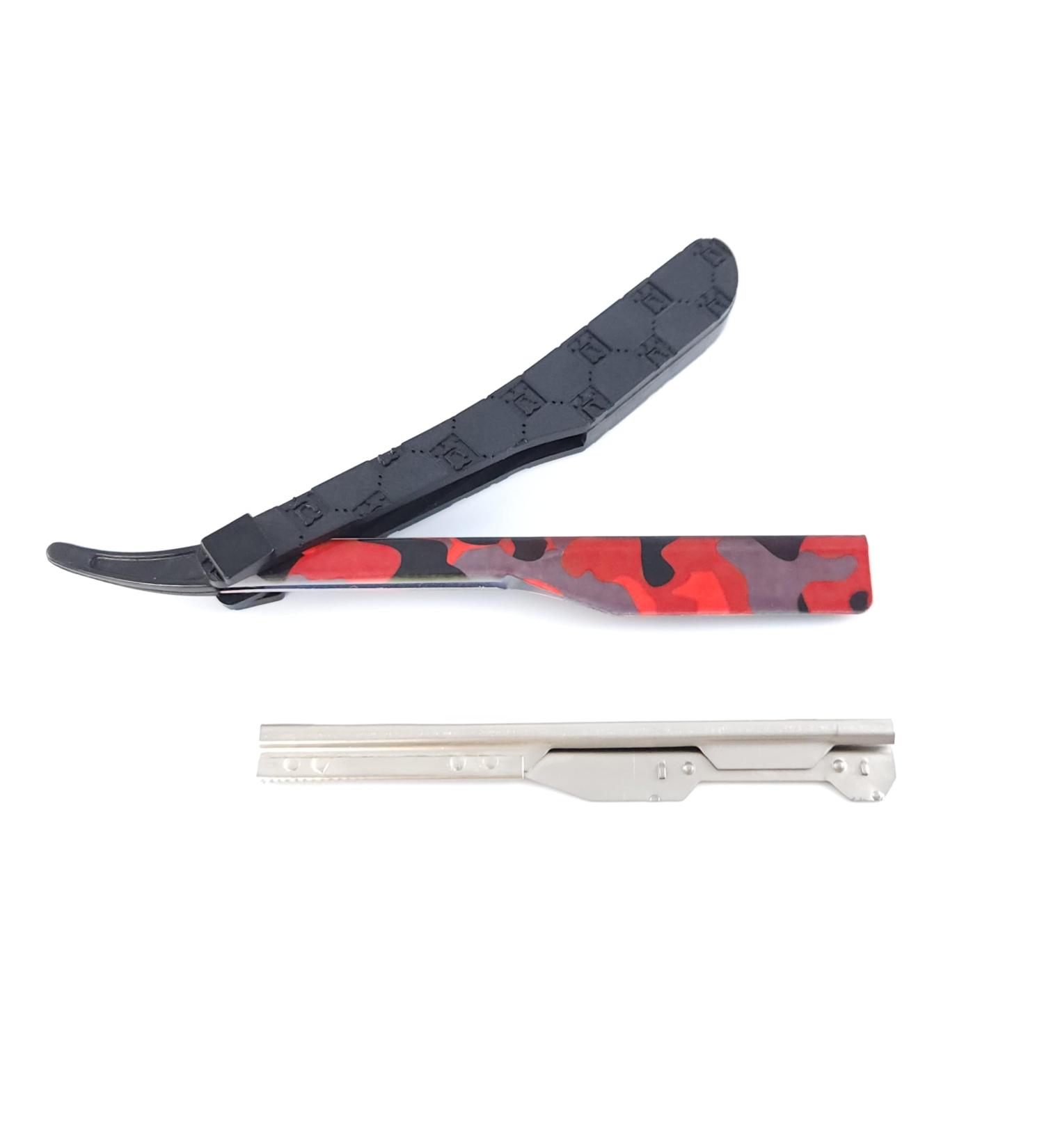 StyleCraft x Deluxe Line Professional Barber Straight Razor Camo Red | International Shipping Available - Buy Online on GoSupps.com