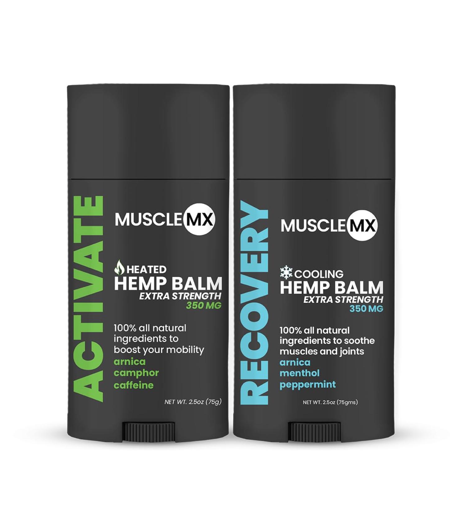 Extra Strength Heated & Cooling Hemp Balm | Natural Relief for Muscles Joints Back Aches & More | Long-Lasting Hemp Cream with Menthol Arnica Camphor - Buy Online on GoSupps.com