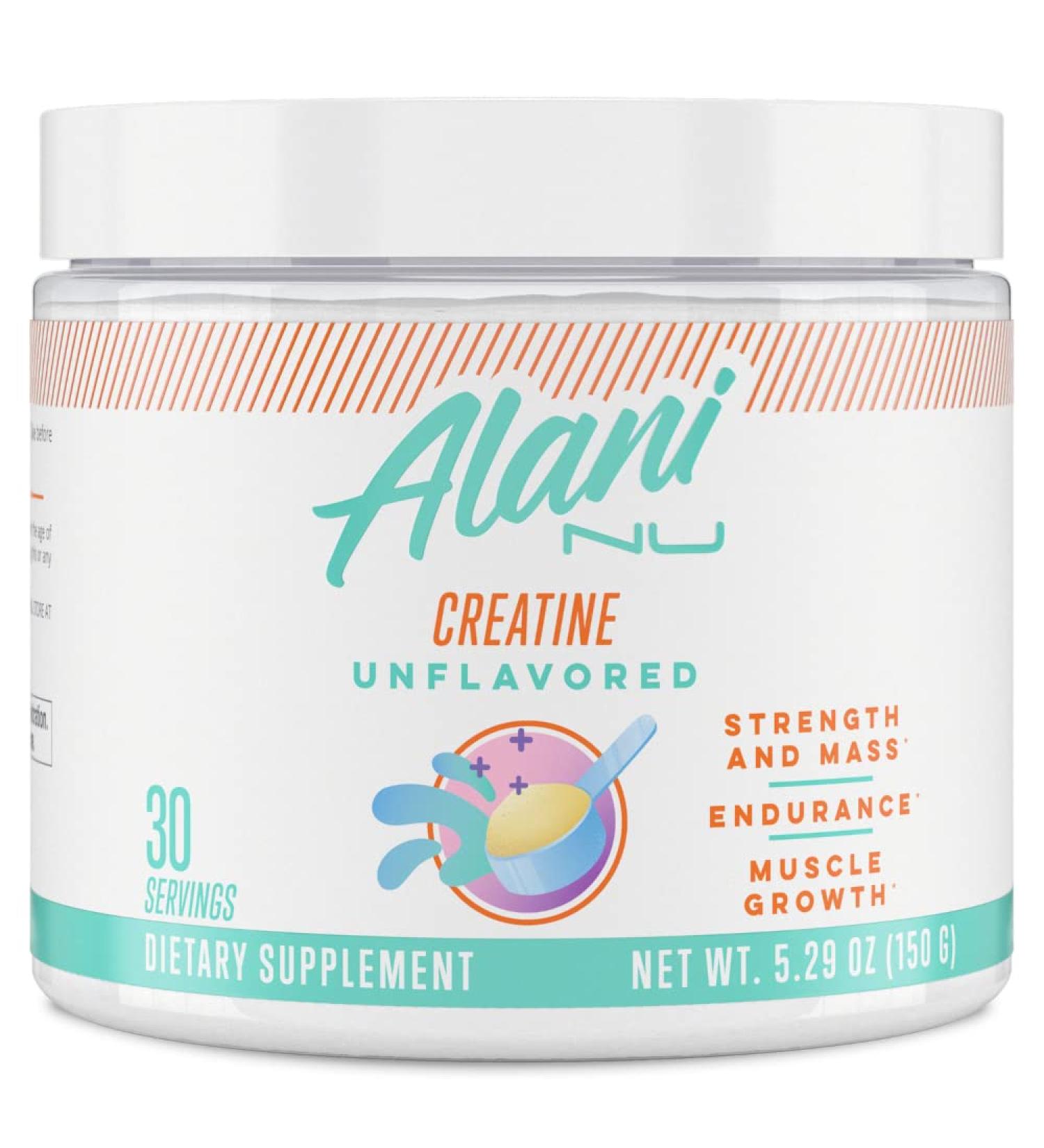 Buy Alani Nu Creatine Monohydrate Powder - Unflavored Micronized Gluten Free Sugar Free Vegan - 30 Servings | International Shipping Available - Buy Online on GoSupps.com
