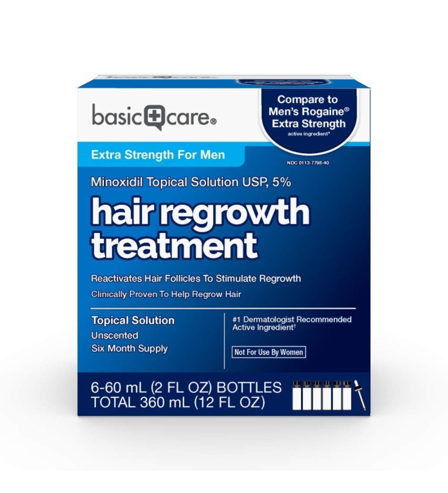 Amazon Basic Care Minoxidil Topical Solution 5% for Men - 2 Fl Oz (Pack of 6) - Hair Regrowth Treatment - Extra Strength - Buy Online on GoSupps.com
