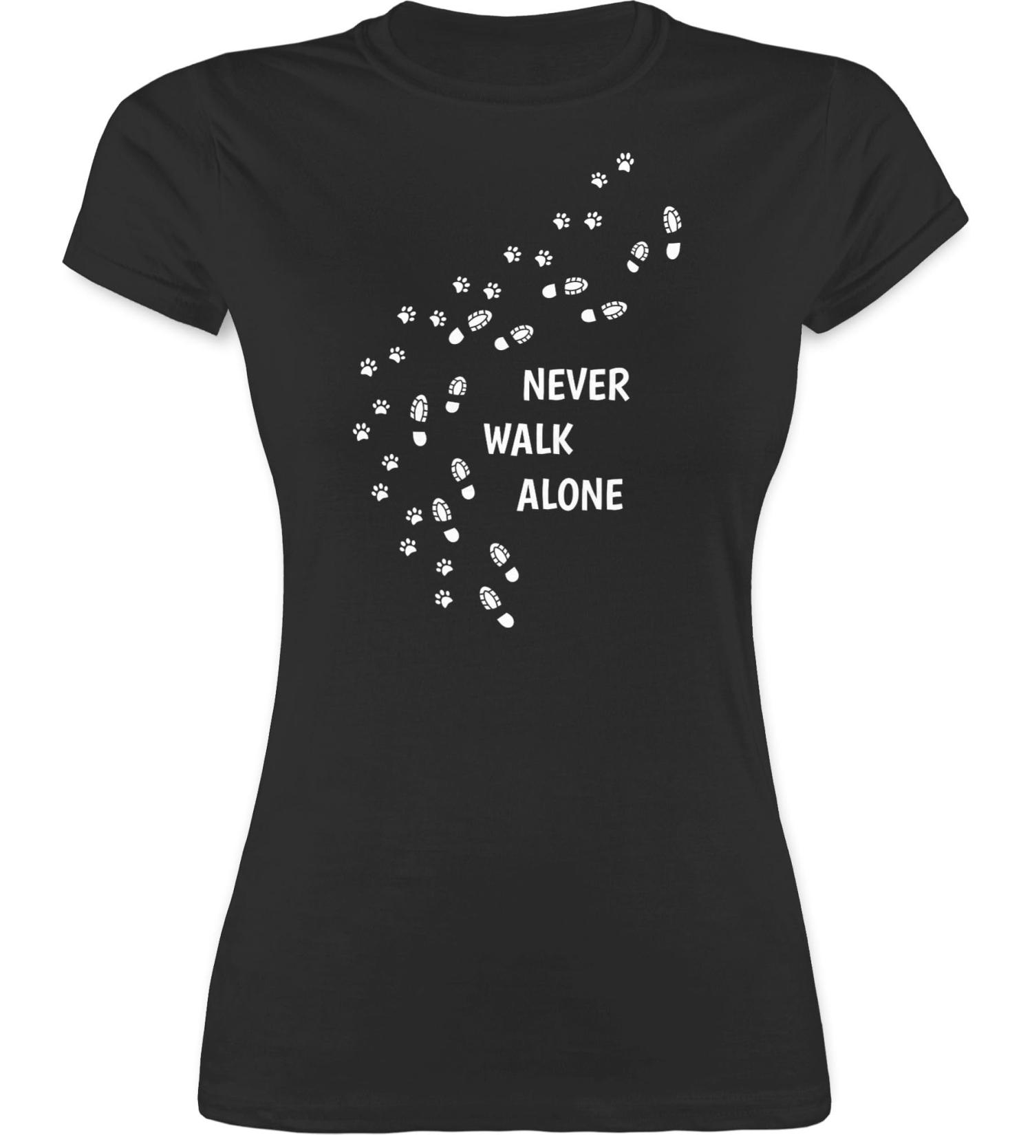 Shirtracer Women's Shirt - Perfect Gift for Dog Owners | Never Walk Alone Paw Prints - Size M - International Shipping Available - Buy Online on GoSupps.com