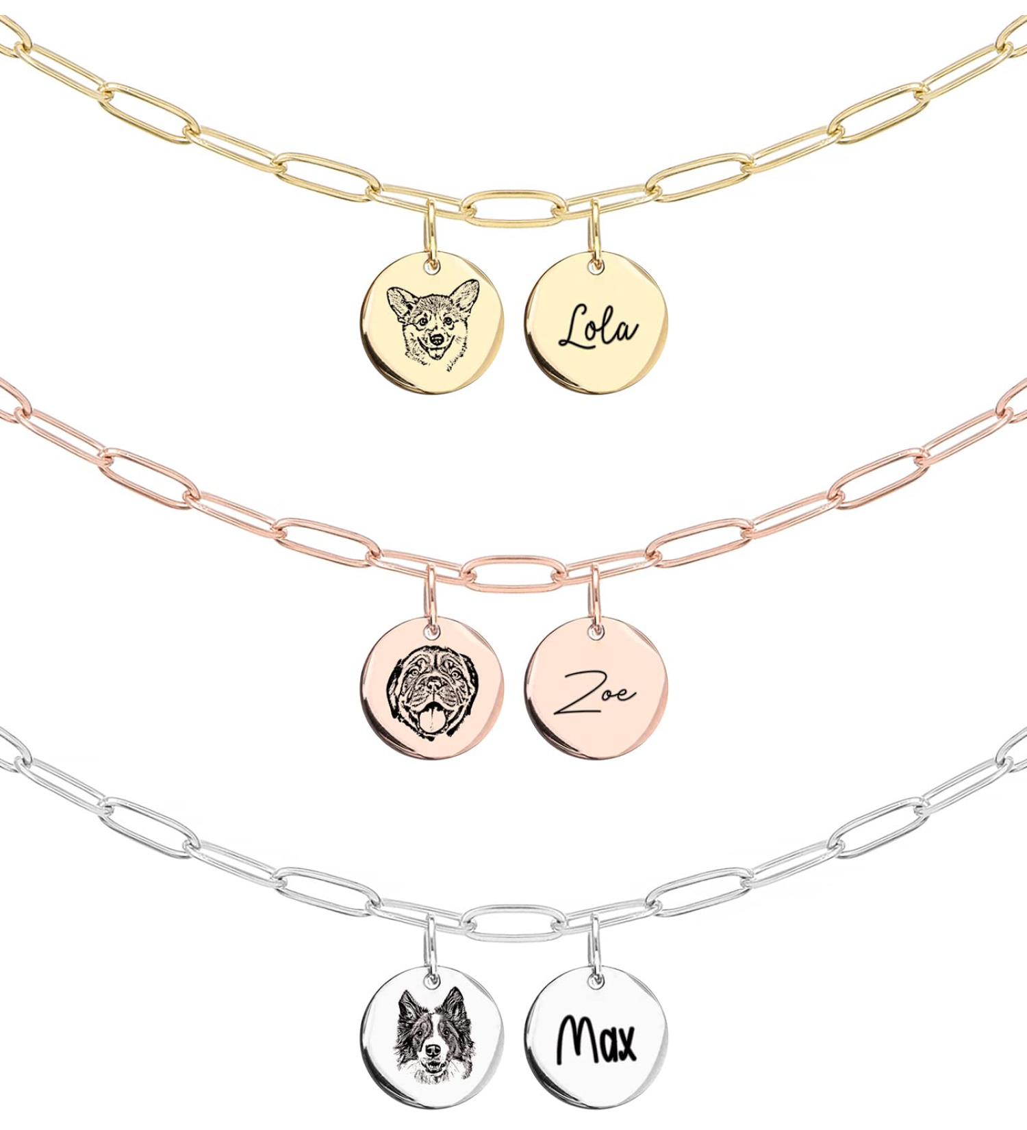 Pet Memorial Portrait Necklace | Personalized Gifts for Pet Owners | Unique Cat and Dog Jewelry for Women - Buy Online on GoSupps.com