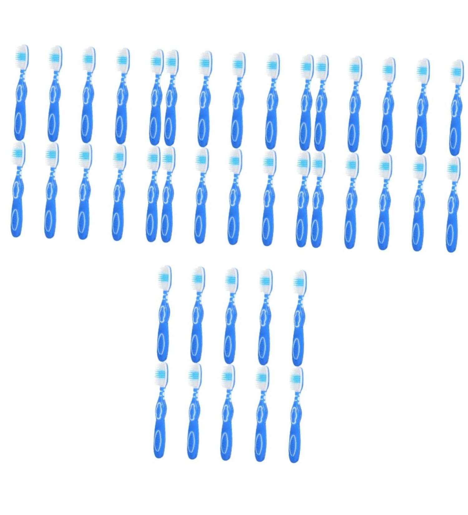 Minkissy 40-Piece Portable Toothbrush Set - Mini Soft Nylon Travel Accessories - Tooth Cleaning Tools - Blue - Perfect for International Shipping - Buy Online on GoSupps.com