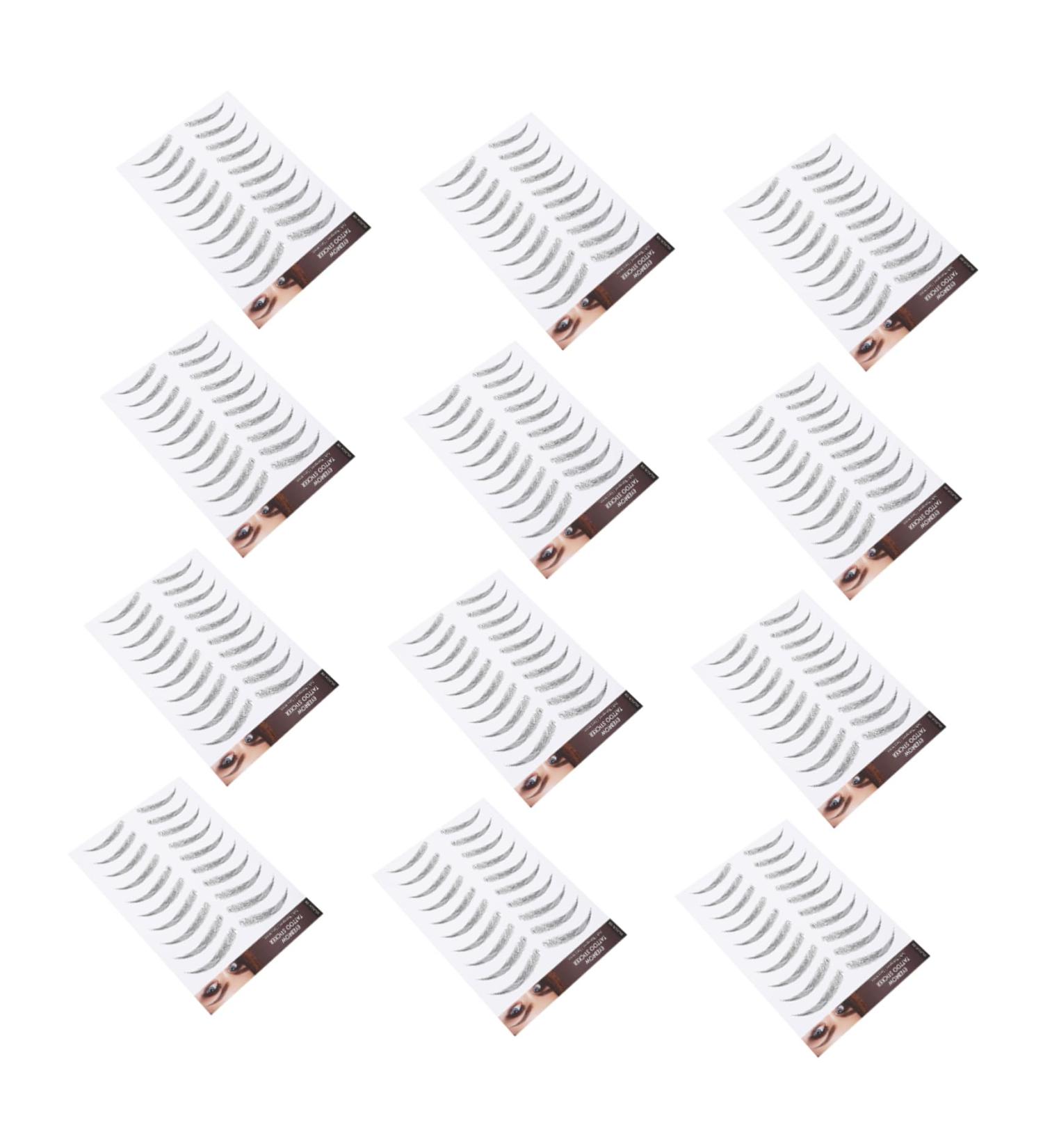 SKISUNO Fake Eyebrow Stickers 12 sheets for Shaping Eyebrows Temporary Imitation False Women Eyebrow Tattoos Artificial Sticker - Buy Online on GoSupps.com