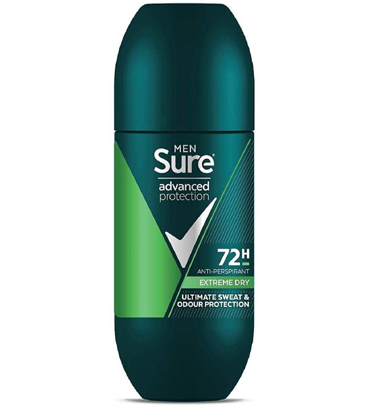 Sure Men Advanced Protection Extreme Dry Roll On Deodorant - 100ml | 72h Protection - Buy Online on GoSupps.com