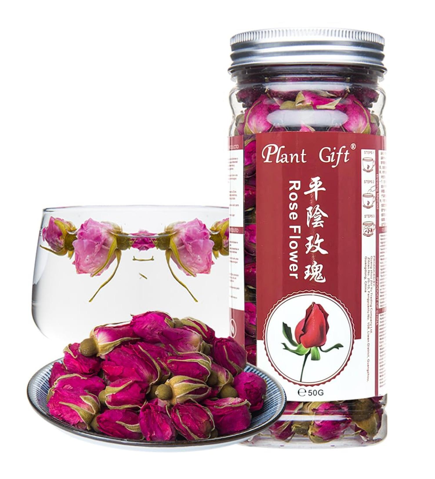 Buy Natural Herbal Pink Rose Bud Tea - 50g | Fragrant Flower Tea for Health & Beauty | International Shipping - Buy Online on GoSupps.com