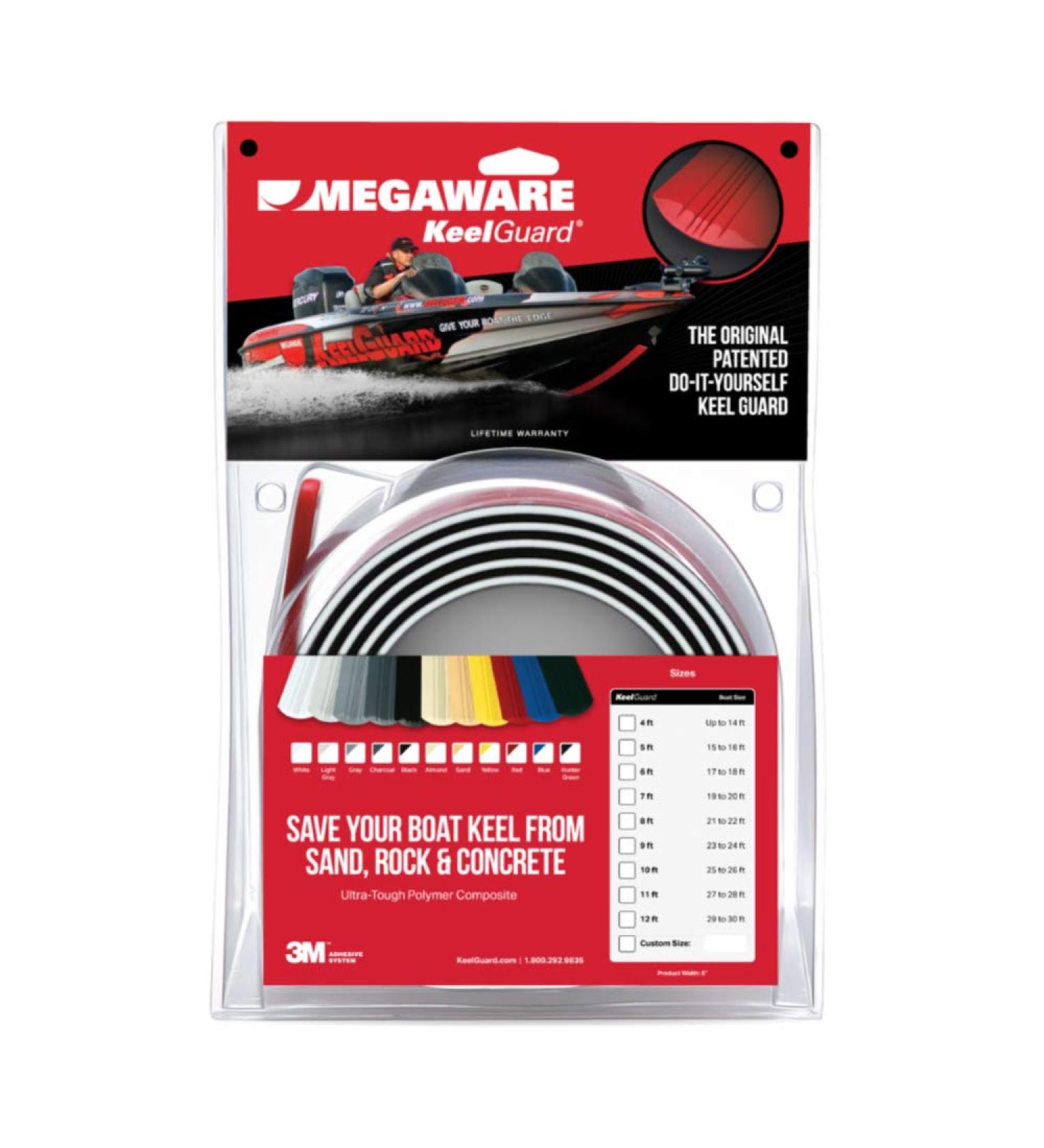 9 Kit Sizes Megaware Self-Adhesive Keel Guard for Fiberglass and Aluminum Boats - 5 Inches Wide - 12 Assorted Colors - Protects from Rocks and Oyster Beds - 8-Feet White - Buy Online on GoSupps.com