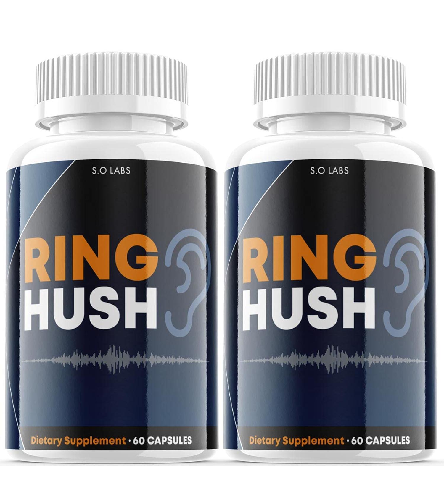 RingHush Tinnitus Supplement Capsules for Hearing Support (2 Pack) - Reduce Ear Ringing & Loss - Buy Online on GoSupps.com