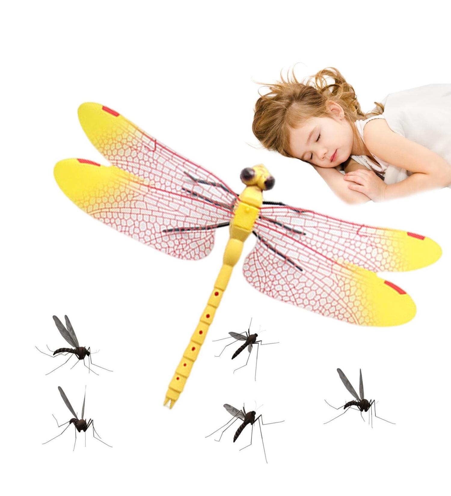 Lifelike Dragonfly Fly Repeller - Dragonfly Shape Lifelike Gnat Trapper Realistic Fly Trap Portable | Safe Harmless Gnat Catcher Fly Repeller for Camping Fishing Climbing Outings Hiking 14cm Dragonfly Yellow Pin Style - Buy Online on GoSupps.com