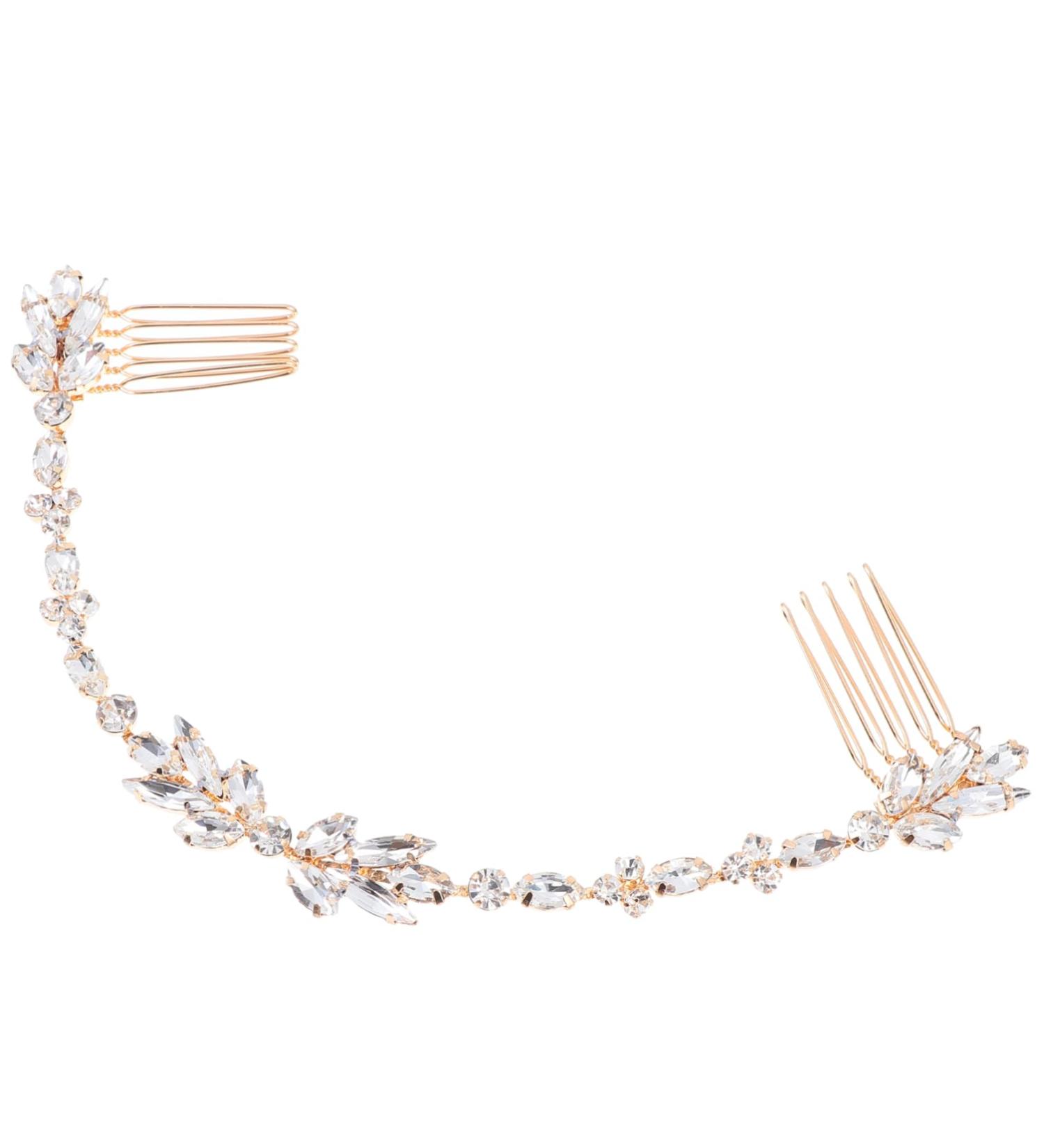 FRCOLOR Hair Decorative Comb 1pc Hair Comb Bride Flowers Alloy Decorate Blush Bridal Hair Clip - Buy Online on GoSupps.com