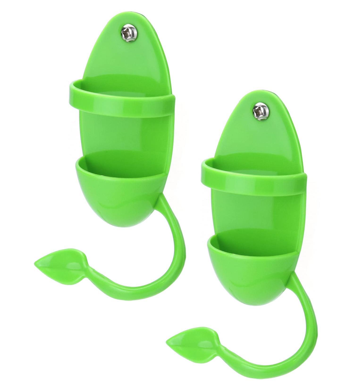 QWORK 2Pcs Parrot Cuttlebone Holder with Perch Stand Bird Feeder Station for Bird Food Supplies Vegetable Fruit Container - Buy Online on GoSupps.com