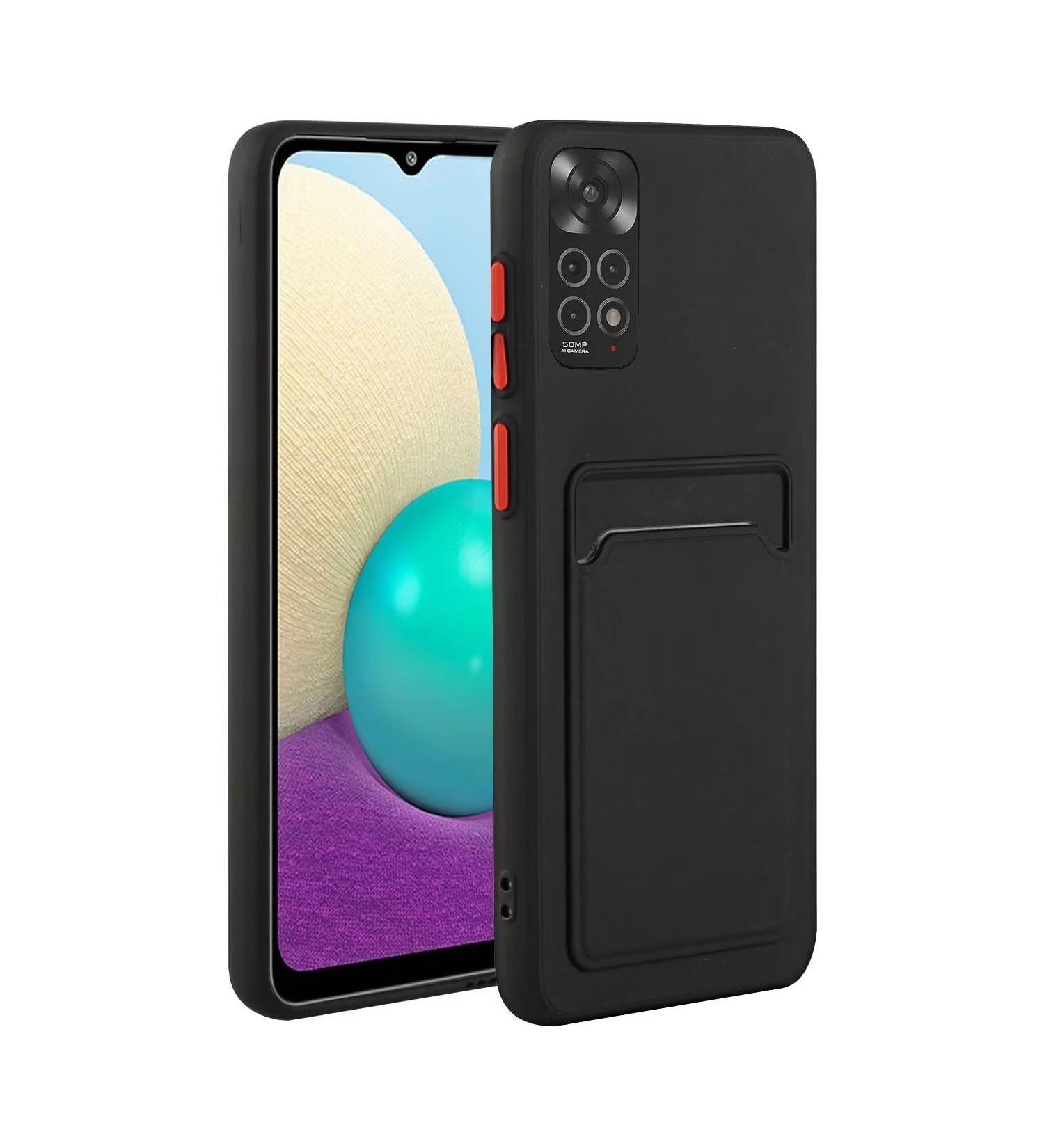Buy Tivenfezk Nadoli Ultra Thin Silicone Case for Xiaomi Redmi Note 11s - Shockproof Scratch-Resistant Wallet TPU Cover with Credit Card Holder - Black - Buy Online on GoSupps.com