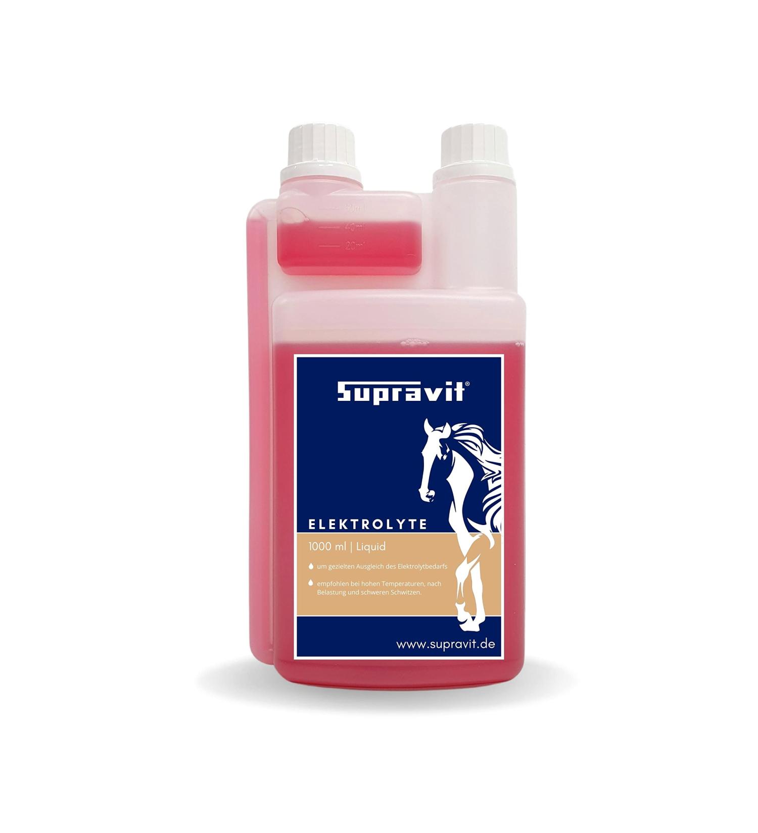 Supravit Electrolytes for Horses | 1000ml Dosing Bottle | Supports Hydration & Recovery from Sweating Diarrhea & Electrolyte Loss - Shop Internationally - Buy Online on GoSupps.com