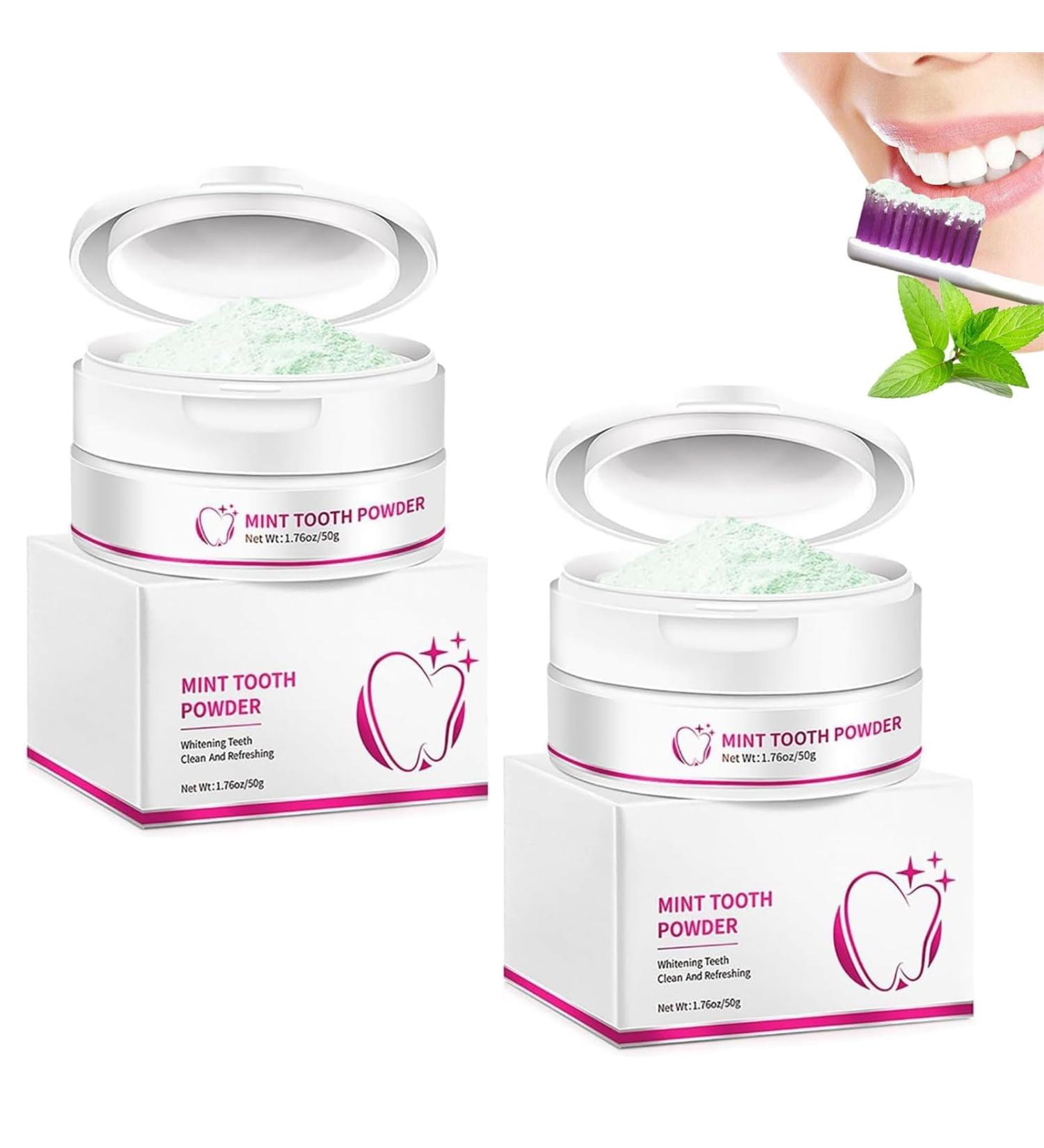 CrystalClean Smile Powder | Teeth Whitening & Stain Remover | Medilisk Mint Tooth Powder (2PC) - Brighten Your Smile! - Buy Online on GoSupps.com