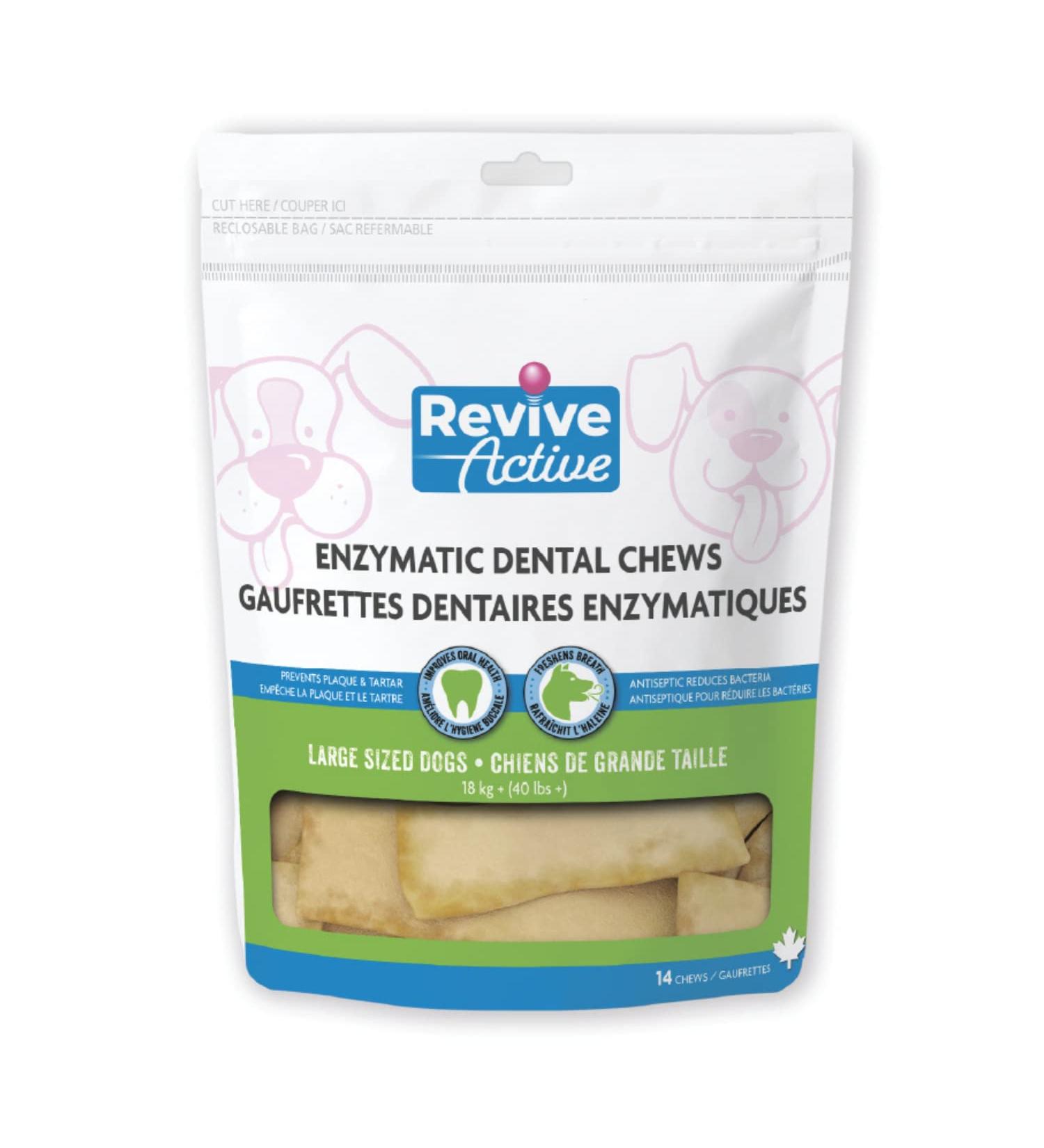 Revive Active - Enzymatic Dental Wafers for Medium-Large Dogs 14ct Prevents Plaque and Tartar Antiseptic Reduces Bacteria Improves Hygiene Oral of your Dog. - Buy Online on GoSupps.com