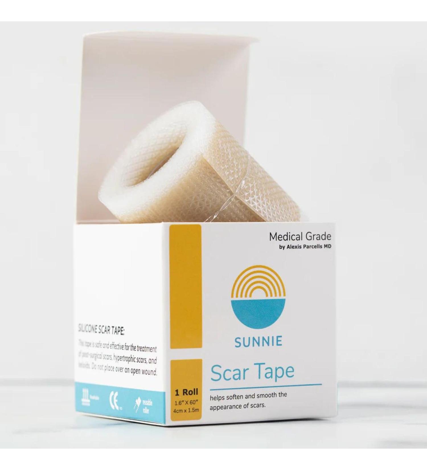 SUNNIE ScarSmooth Silicone Scar Tape - Medical Grade, Non-Irritating & Pain-Free for Surgical, C-Section, Burns & Acne Scars - Medium Size - Buy Online on GoSupps.com