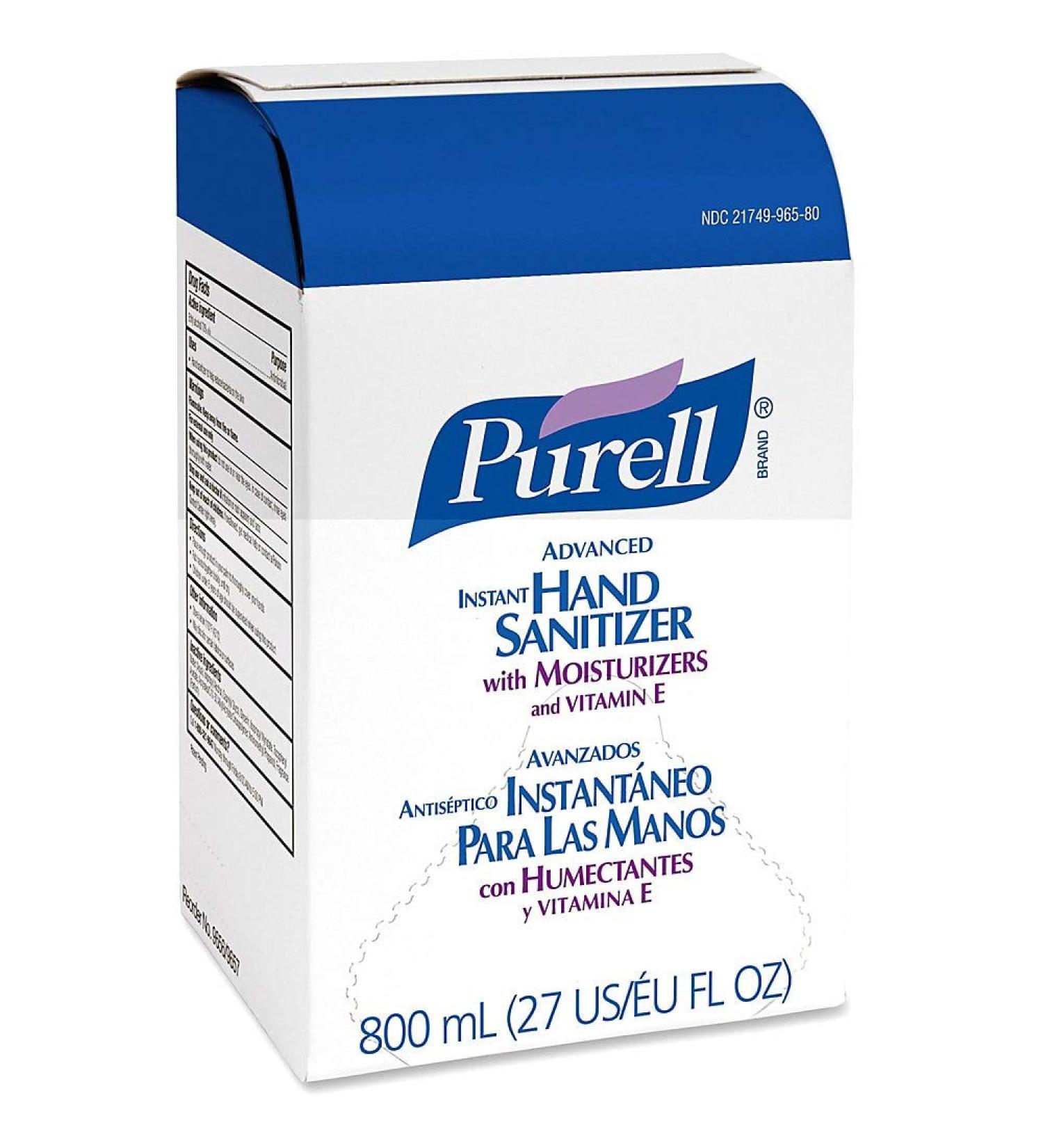 PURELL GOJ965606EA Instant Hand Sanitizer Refill 800ml Bag-In-Box - Clear - Buy Online on GoSupps.com