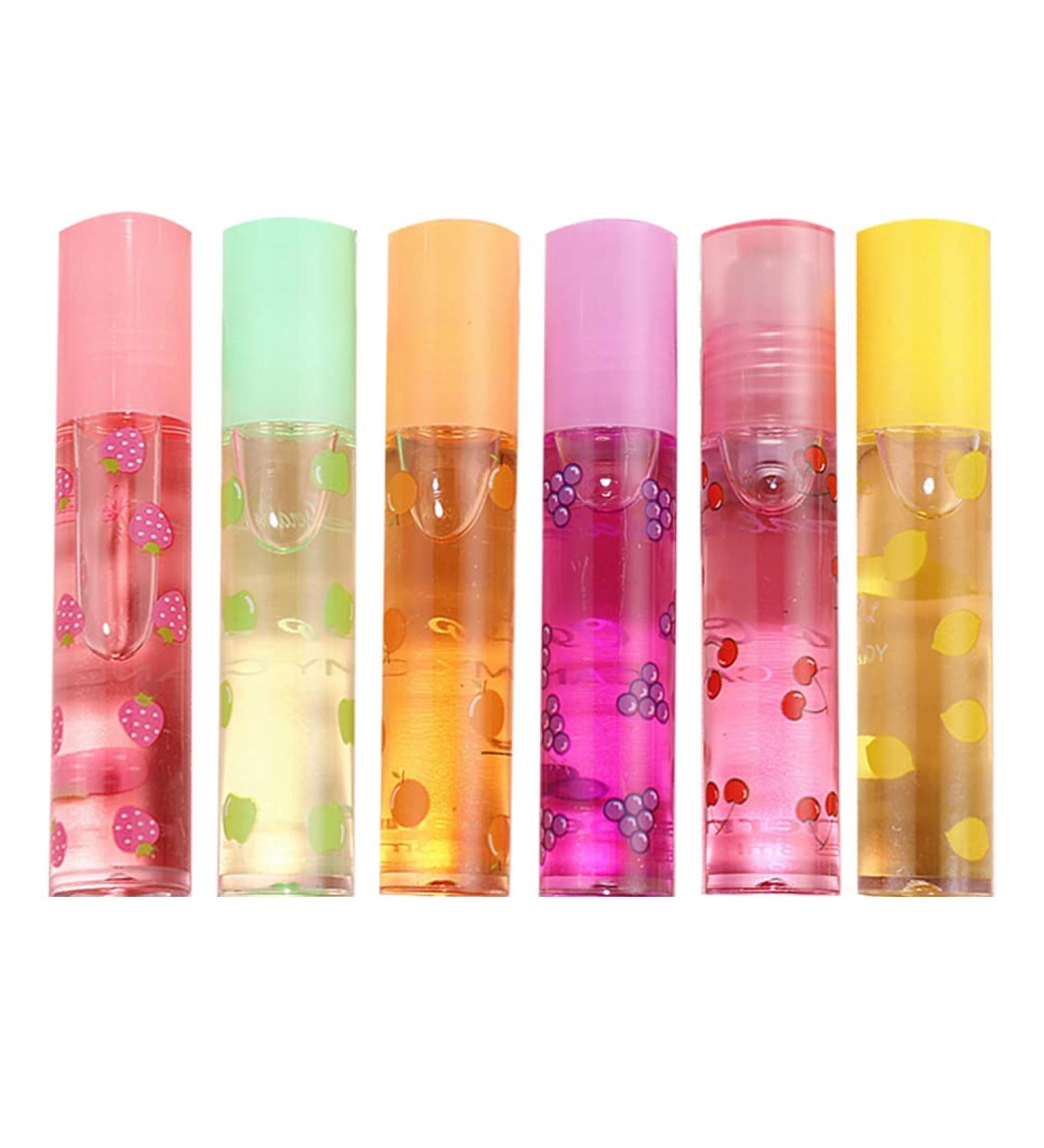 Uonlytech 6 Pcs Fruit Lip Balm Set | Lip Gloss Lipstick & Roller Oil | Natural Fruit Essence for Glossy Lips - Buy Online on GoSupps.com