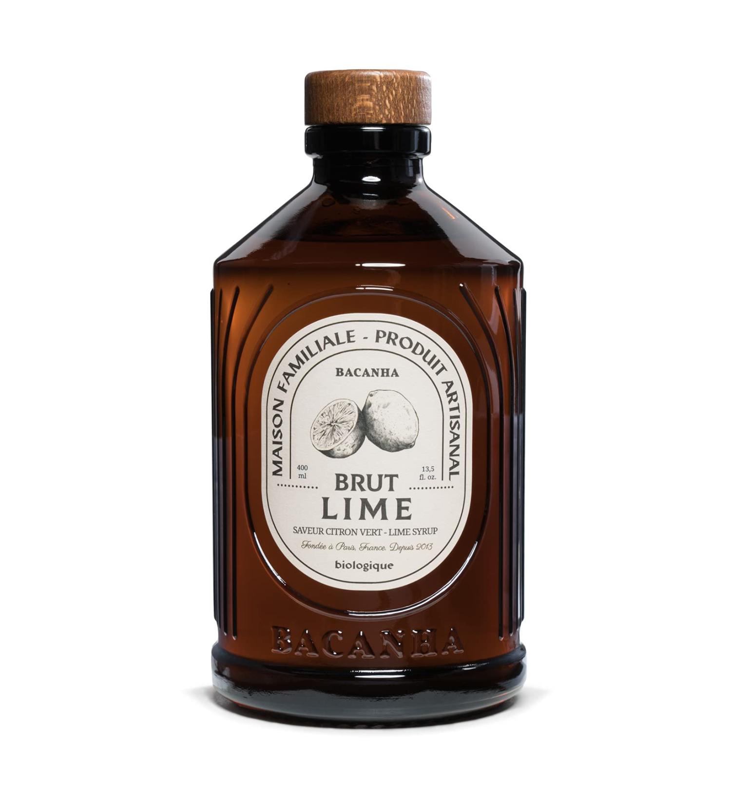 BACANHA - Organic and Raw Syrup - Lime Flavor Syrup - For Cocktail Water Lemonade and Ice Tea - 400 mL - Buy Online on GoSupps.com