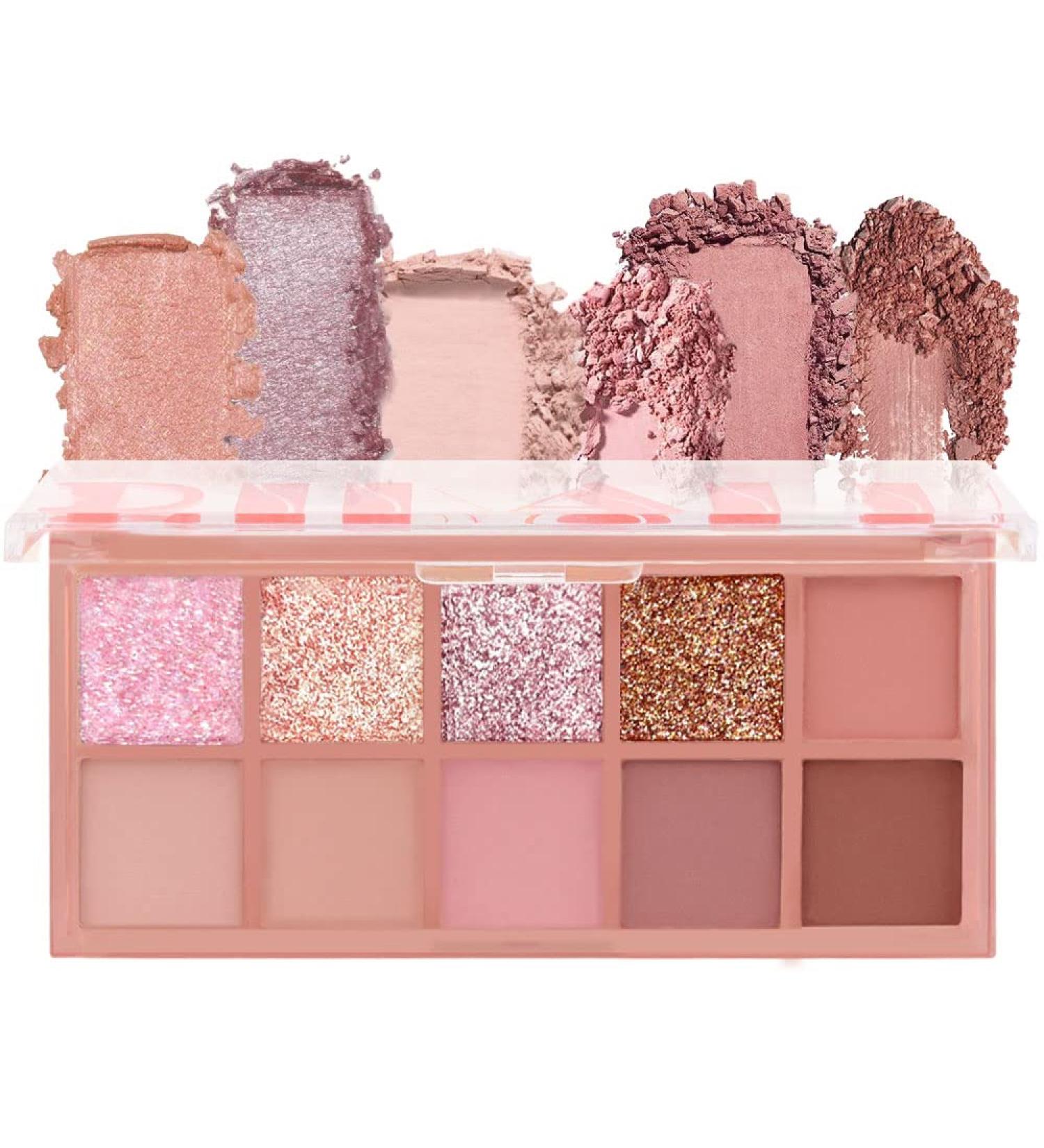 AMY'S DIARY 10-Color Matte & Glitter Eyeshadow Palette - High Pigment, Waterproof, Natural-Looking Shades (03) - Buy Online on GoSupps.com