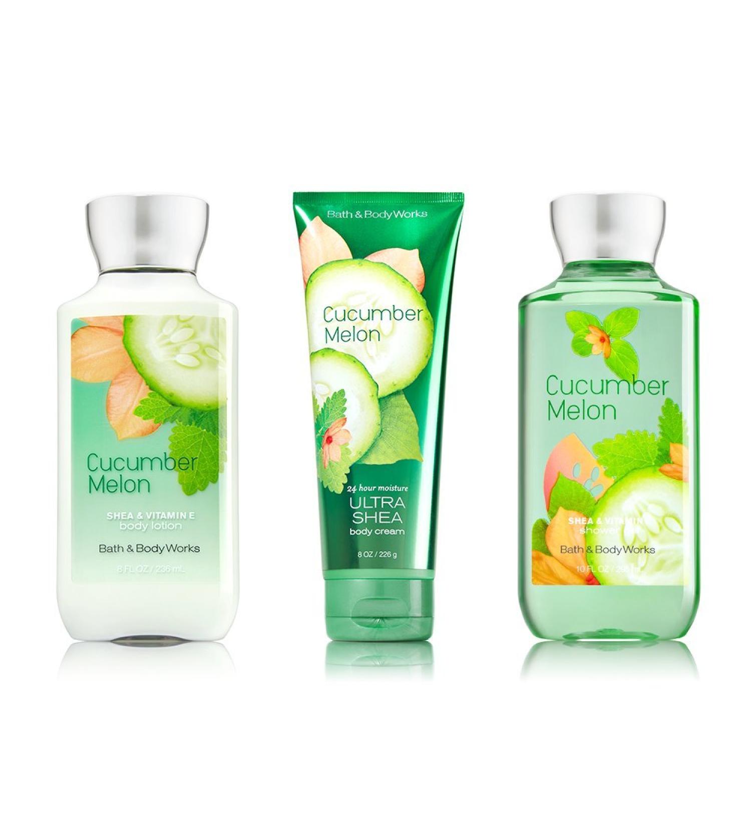 Bath & Body Works Signature Collection Cucumber Melon 3 Piece Gift Set: Body Cream Shower Gel & Body Lotion