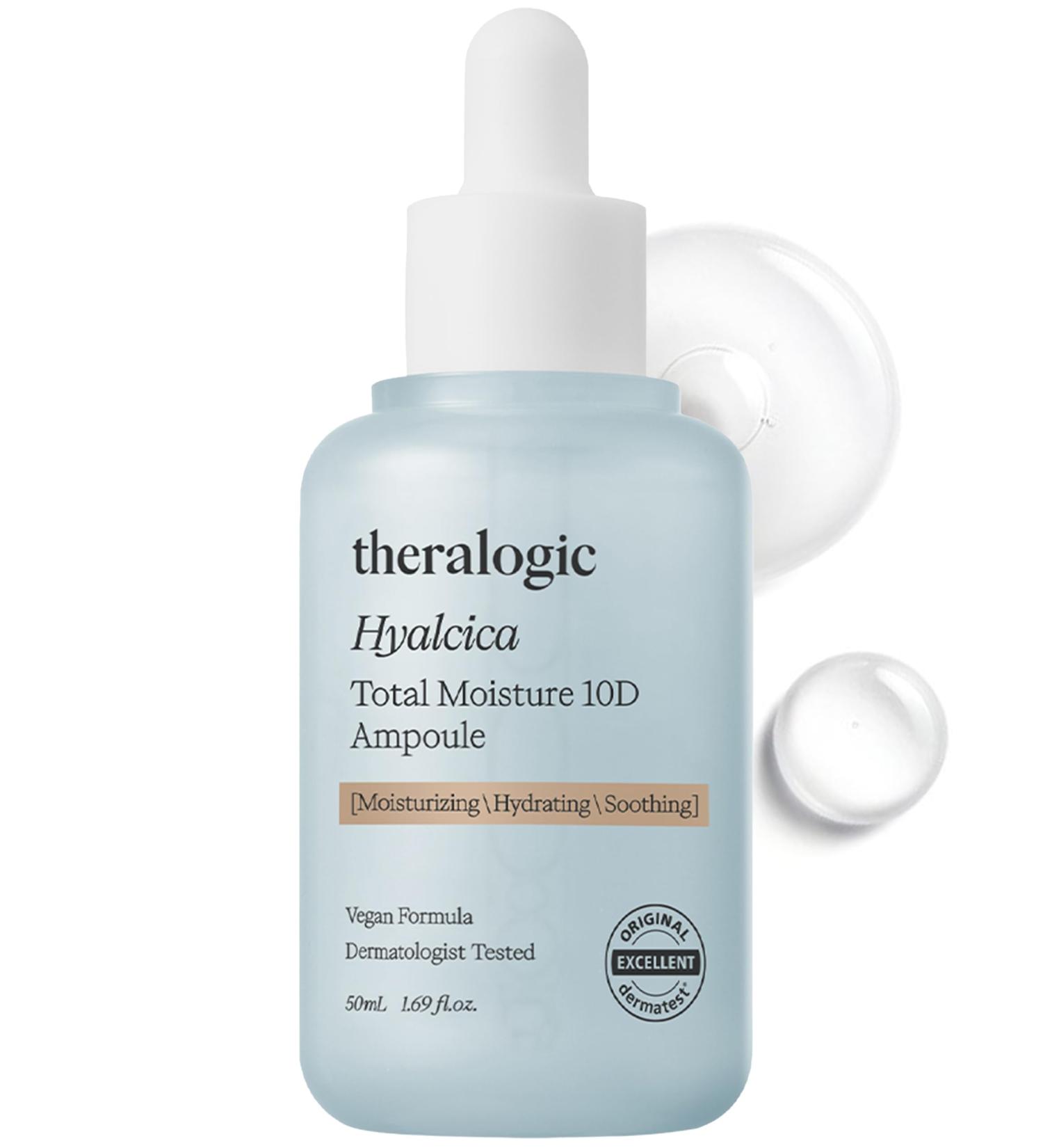 Hyalcica Total Moisture 10D Ampoule - Vegan Korean Face Serum with 10 Hyaluronic Acid & Cica | Non-Sticky & Intensively Moisturizing | Derma Tested 1.69 fl.oz - Buy Online on GoSupps.com