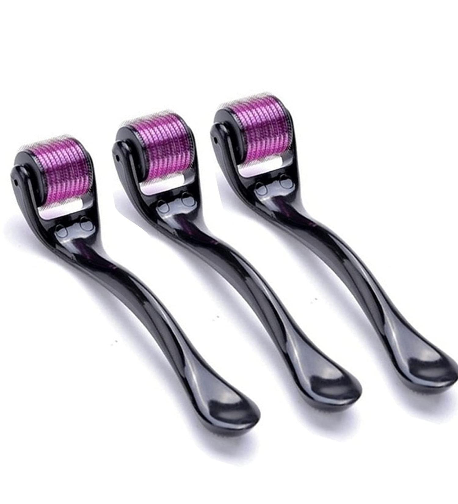 3-Pack Derma Microneedle Roller Set - 540 Titanium Needles for Facial and Body Skin Care at Home - Buy Online on GoSupps.com