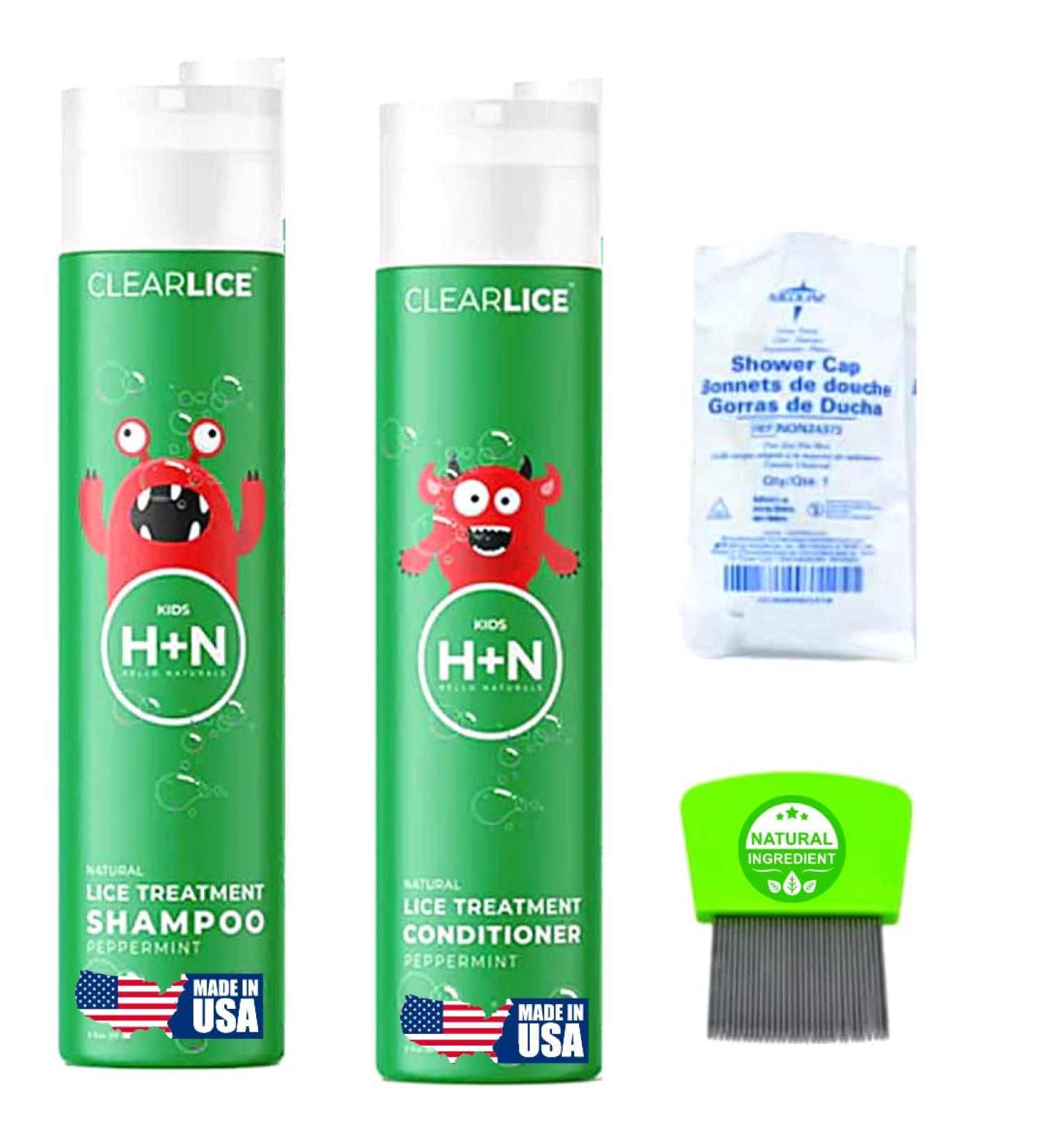 Clearlice Hair Lice Treatment Kit - Comb & Cap Included | For Children & Teens | Treats Head Lice & Super Lice | Natural Enzymes & Essential Oils - 4 Piece Set - Buy Online on GoSupps.com