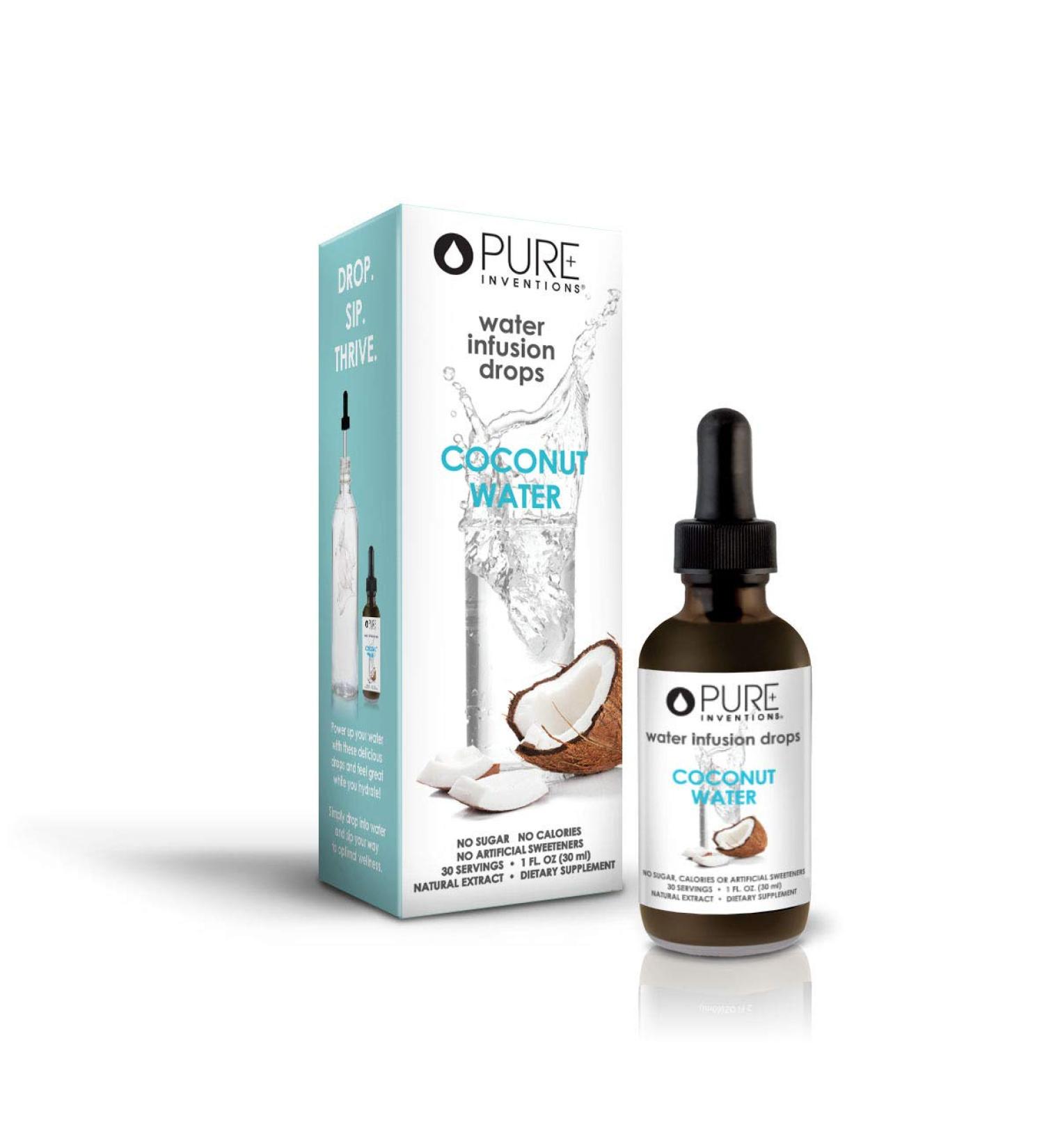 Pure Hydration Coconut Water Drops - 30 Servings, 1oz (Packaging May Vary) - Buy Online on GoSupps.com