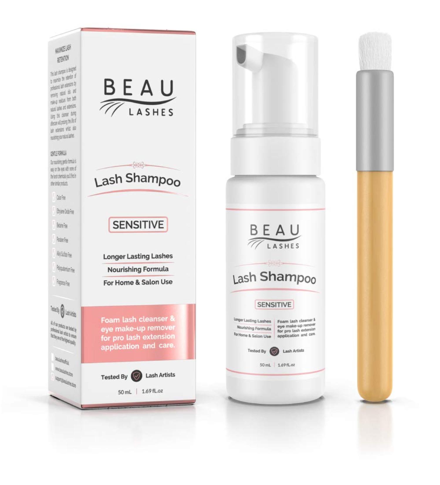 Eyelash Extension Foam Cleanser Shampoo (150ml) - Oil Free Sensitive Formula for Makeup Residue Removal - Paraben & Sulfate Free - Salon Quality - 5.07 Fl Oz - Buy Online on GoSupps.com
