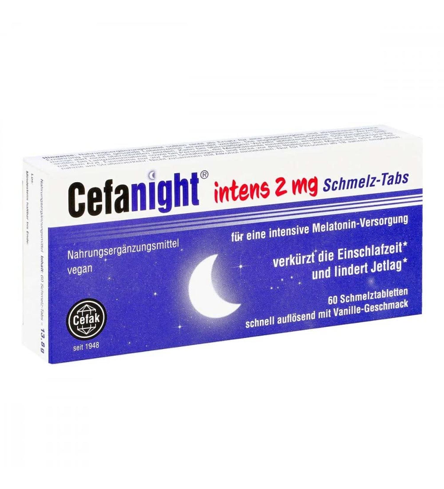  Cefak KG Cefanight Intens Pack of 60 Melting Tablets 2 mg - Buy Online on GoSupps.com