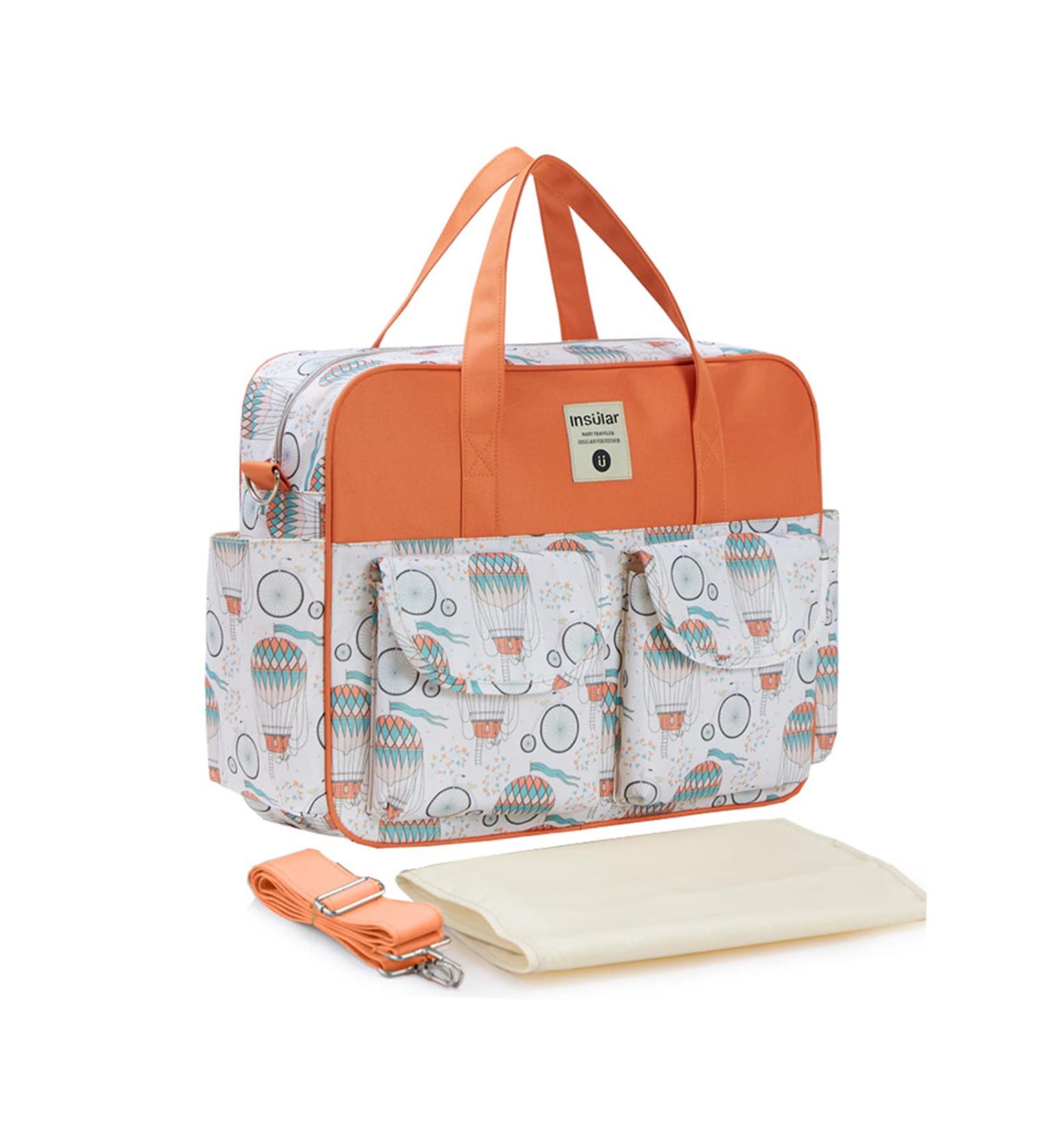 SONARIN Large Capacity Stylish Baby Changing Tote Bag | Waterproof Diaper Satchel with Shoulder Strap & Changing Mat - Balloon Design - Buy Online on GoSupps.com