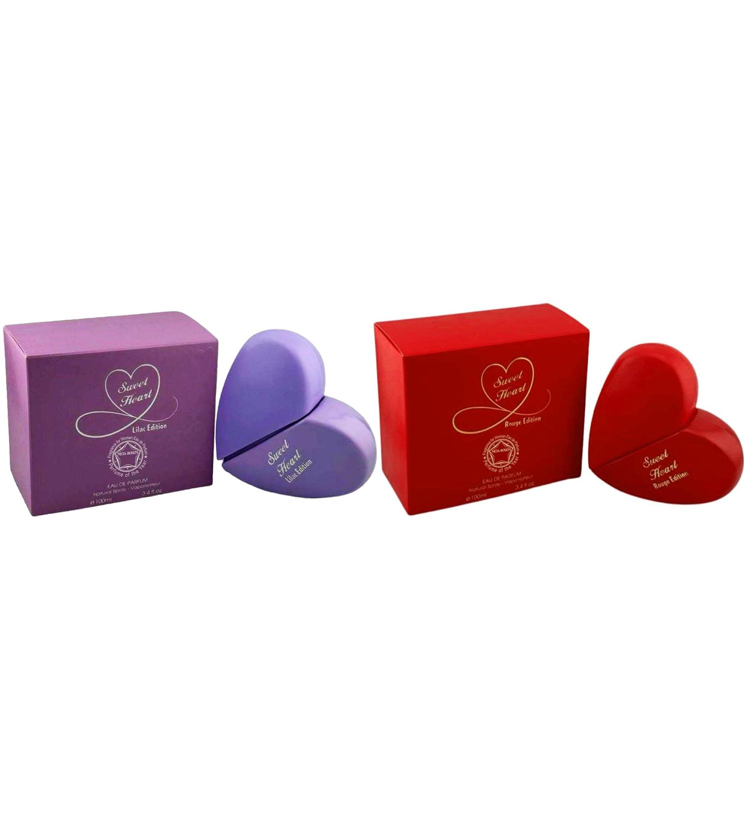 META-BOSEM Sweet Heart Lilac&Rouge Eau De Parfum Spray Perfume for Women Sweet Floral Fragrance - a Heart Bottle Collection Great Holiday Gift (Pack of 2) 3.4 Fl Oz Each total 6.8 Oz - Buy Online on GoSupps.com