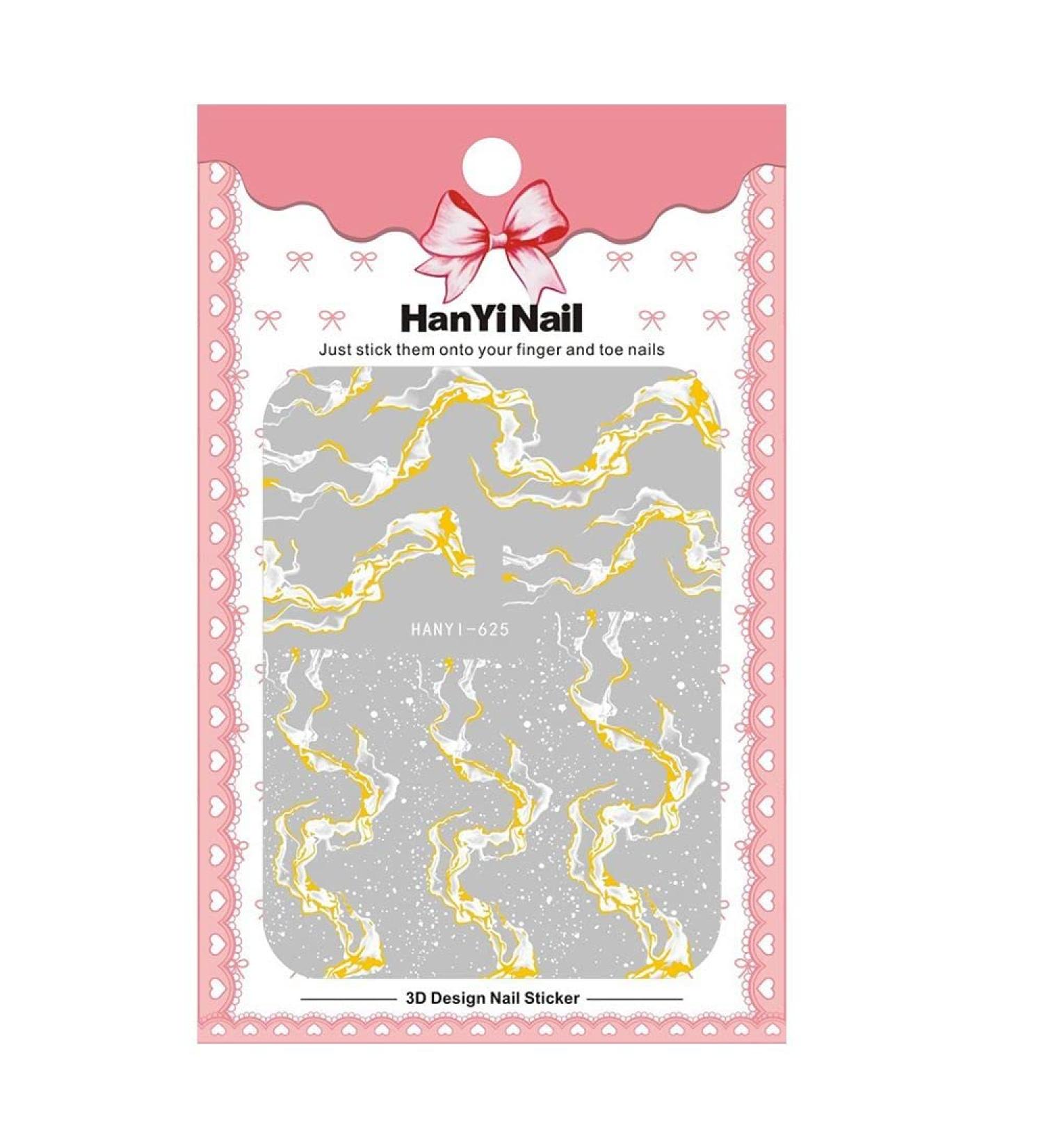 Self Adhesive Waved Star Lines Stripe Transfer Stickers 3D Nail Sticker Nail Art Decoration Decals(3) Style3 - Buy Online on GoSupps.com